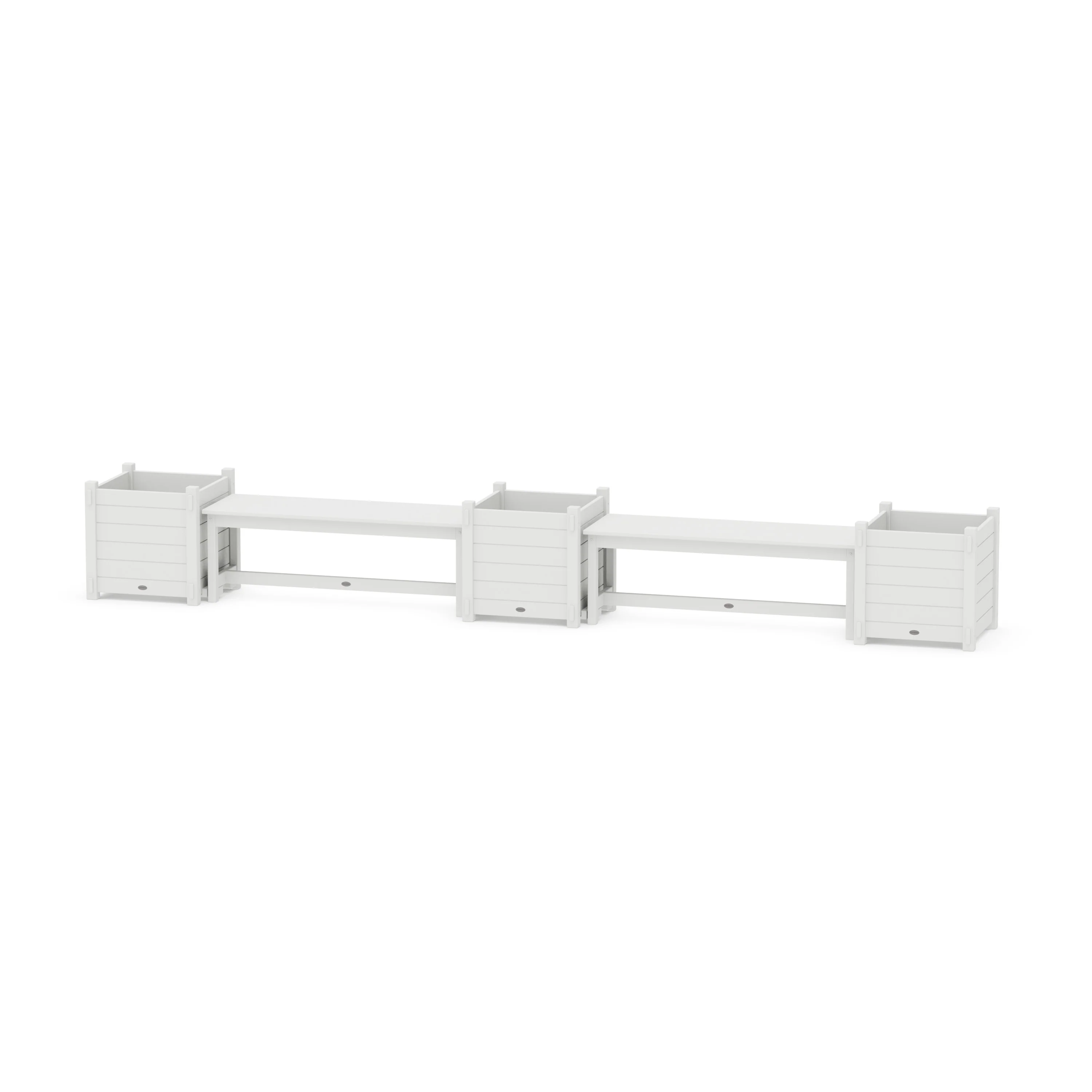48" Nautical Straight Double Planter Bench Set - Large - Image 3