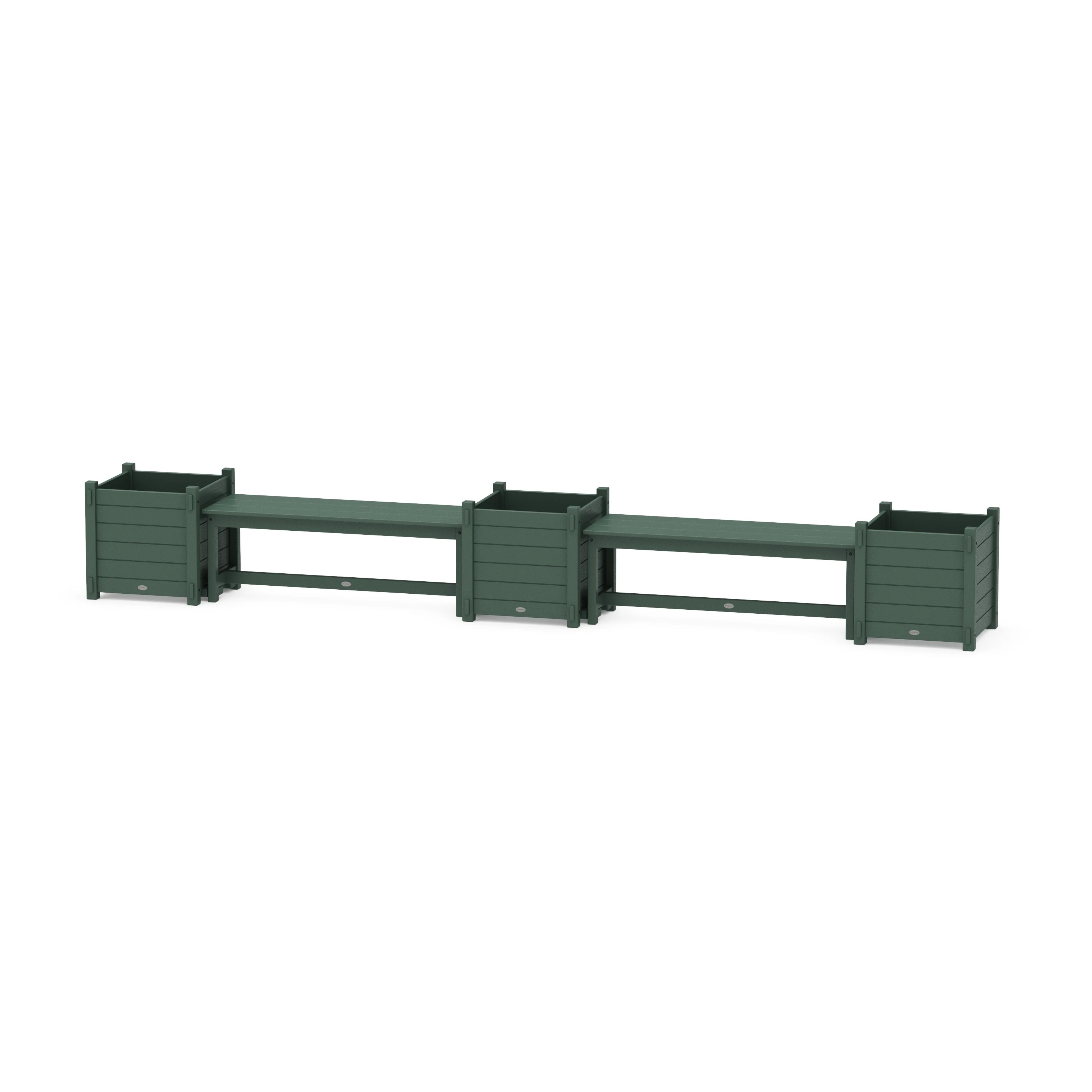 48" Nautical Straight Double Planter Bench Set - Large - Image 5
