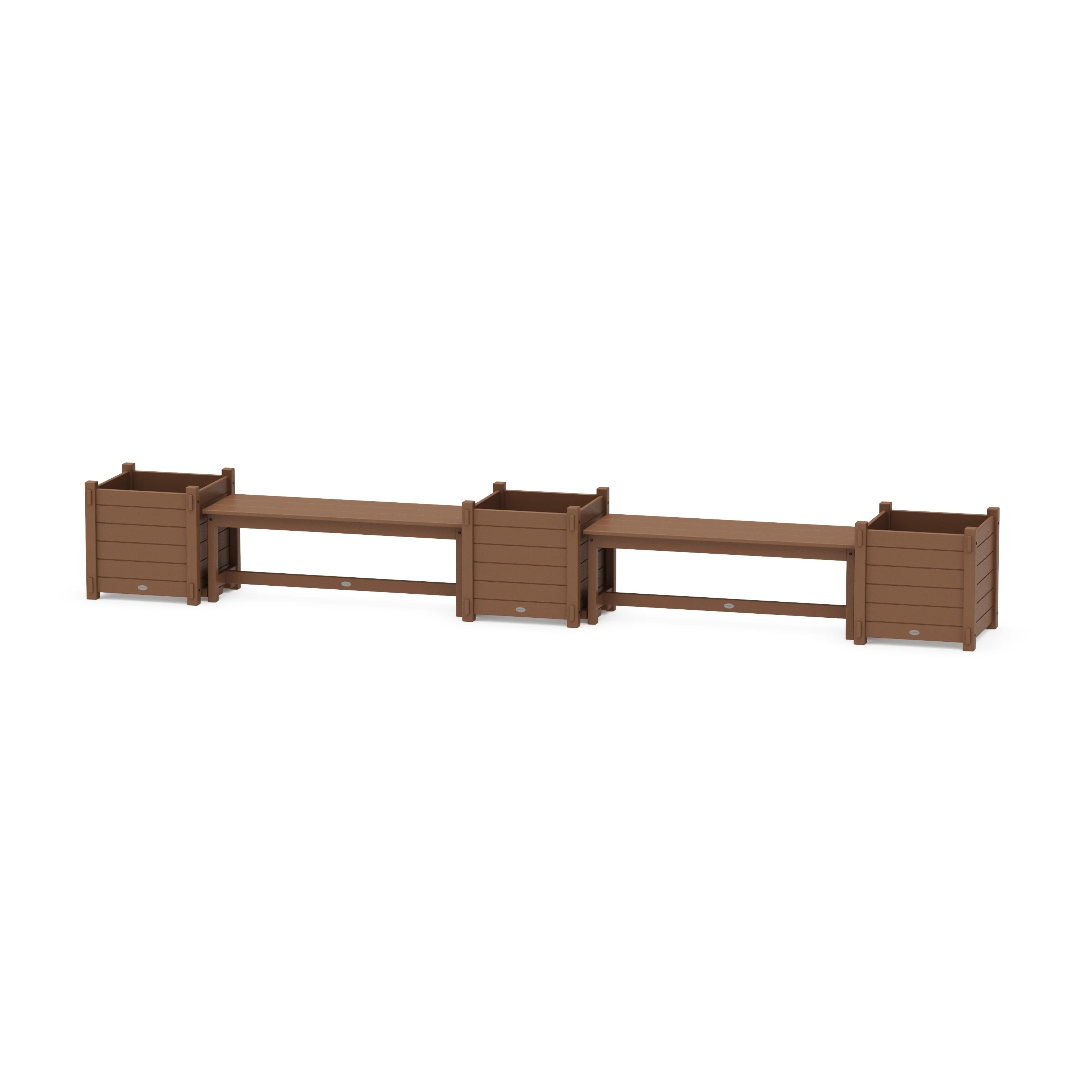 48" Nautical Straight Double Planter Bench Set - Large - Image 6
