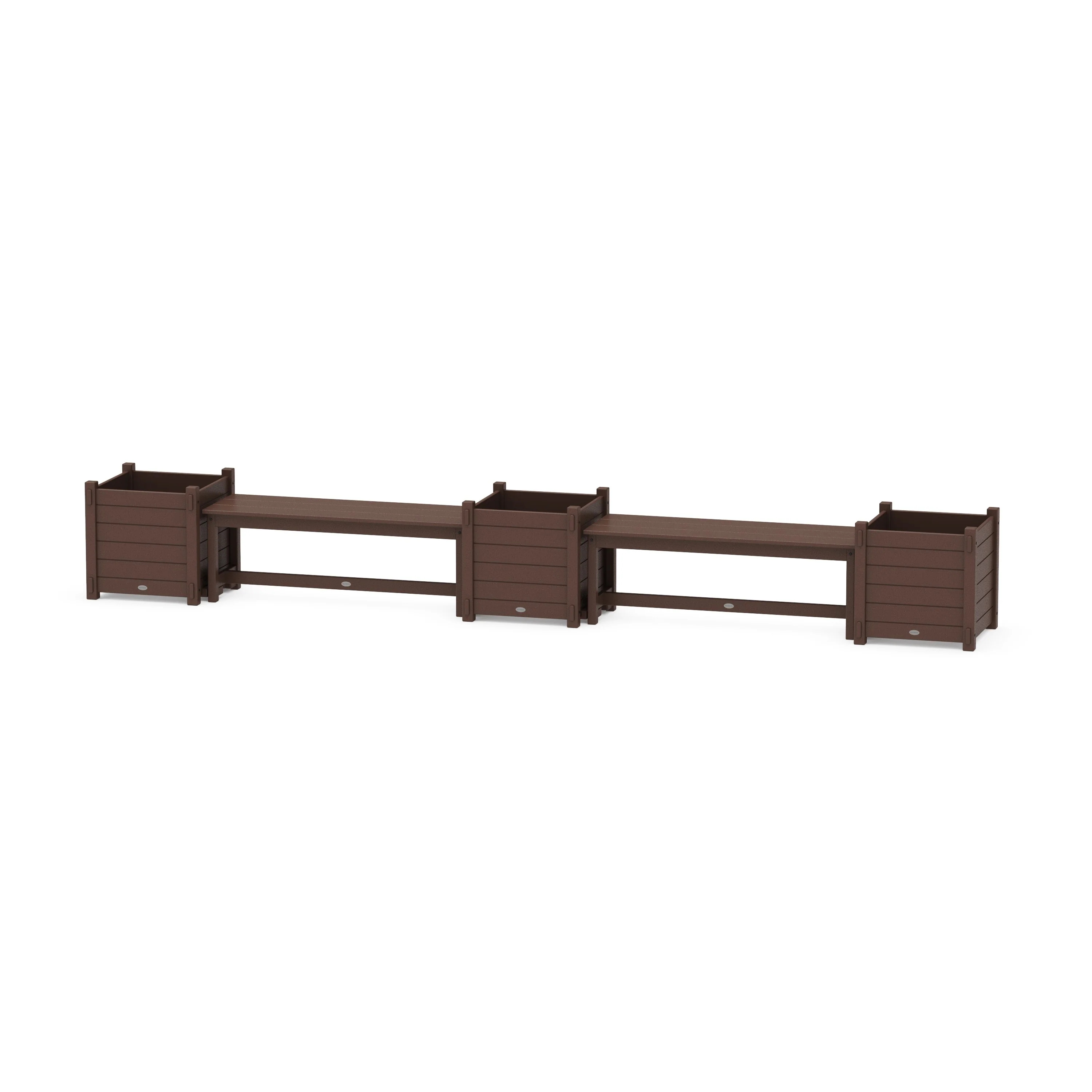 48" Nautical Straight Double Planter Bench Set - Large - Image 7