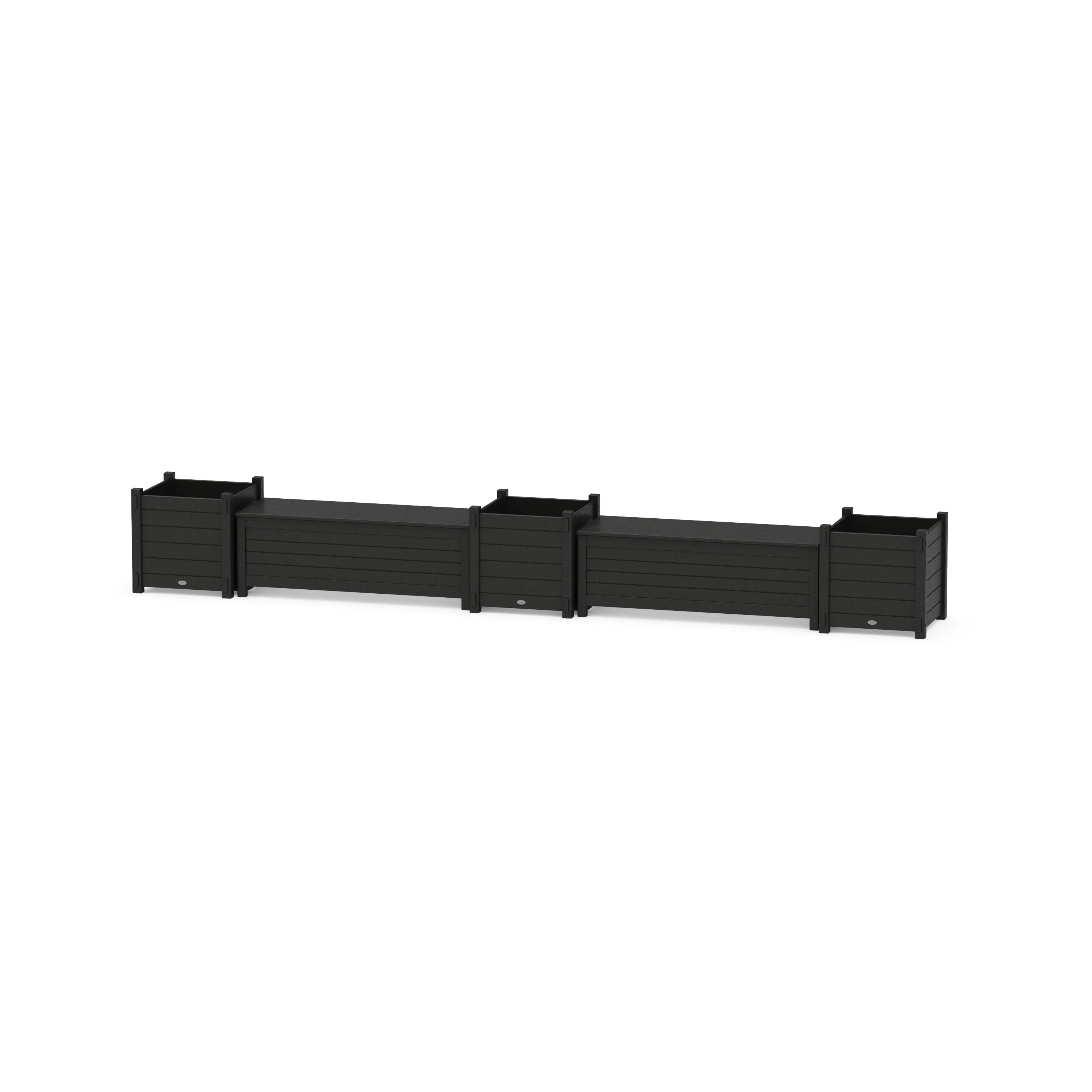48" Nautical Straight Double Planter Storage Bench Set- Large - Image 4