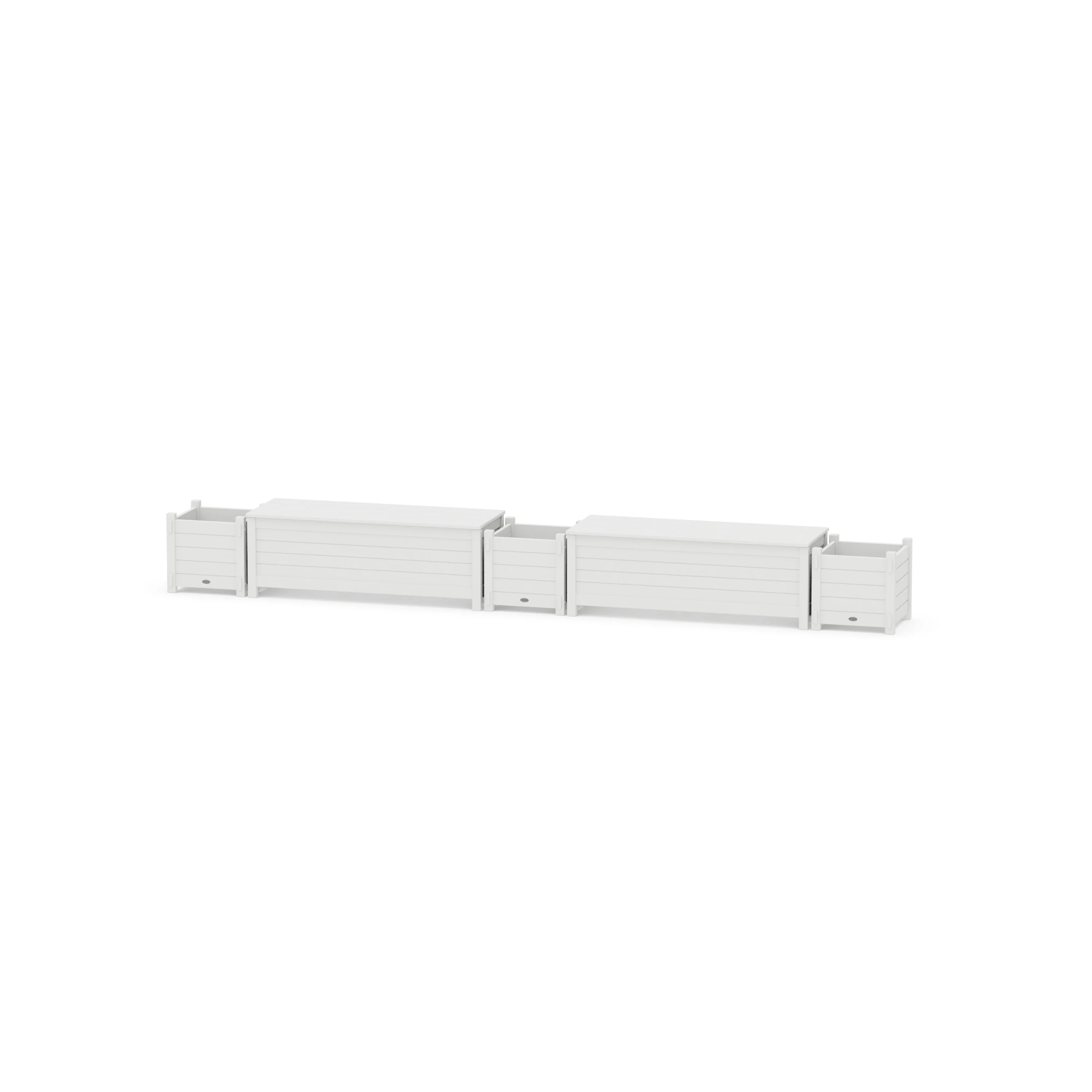 48" Nautical Straight Double Planter Storage Bench Set - Image 3