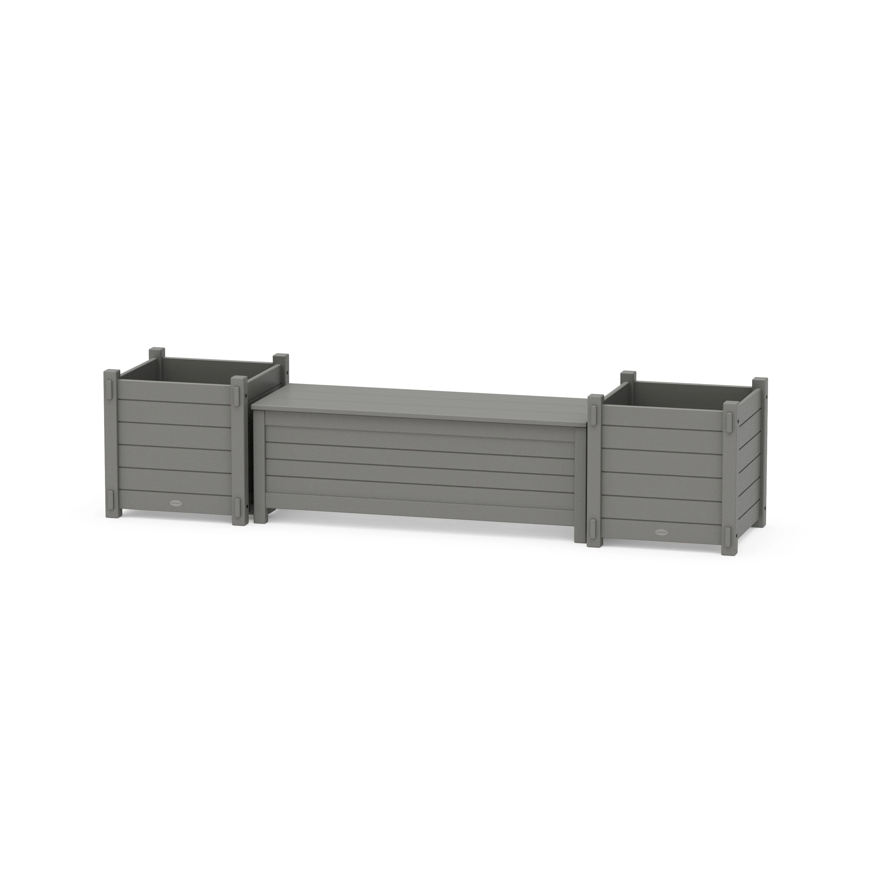 48" Nautical Straight Planter Storage Bench Set- Large