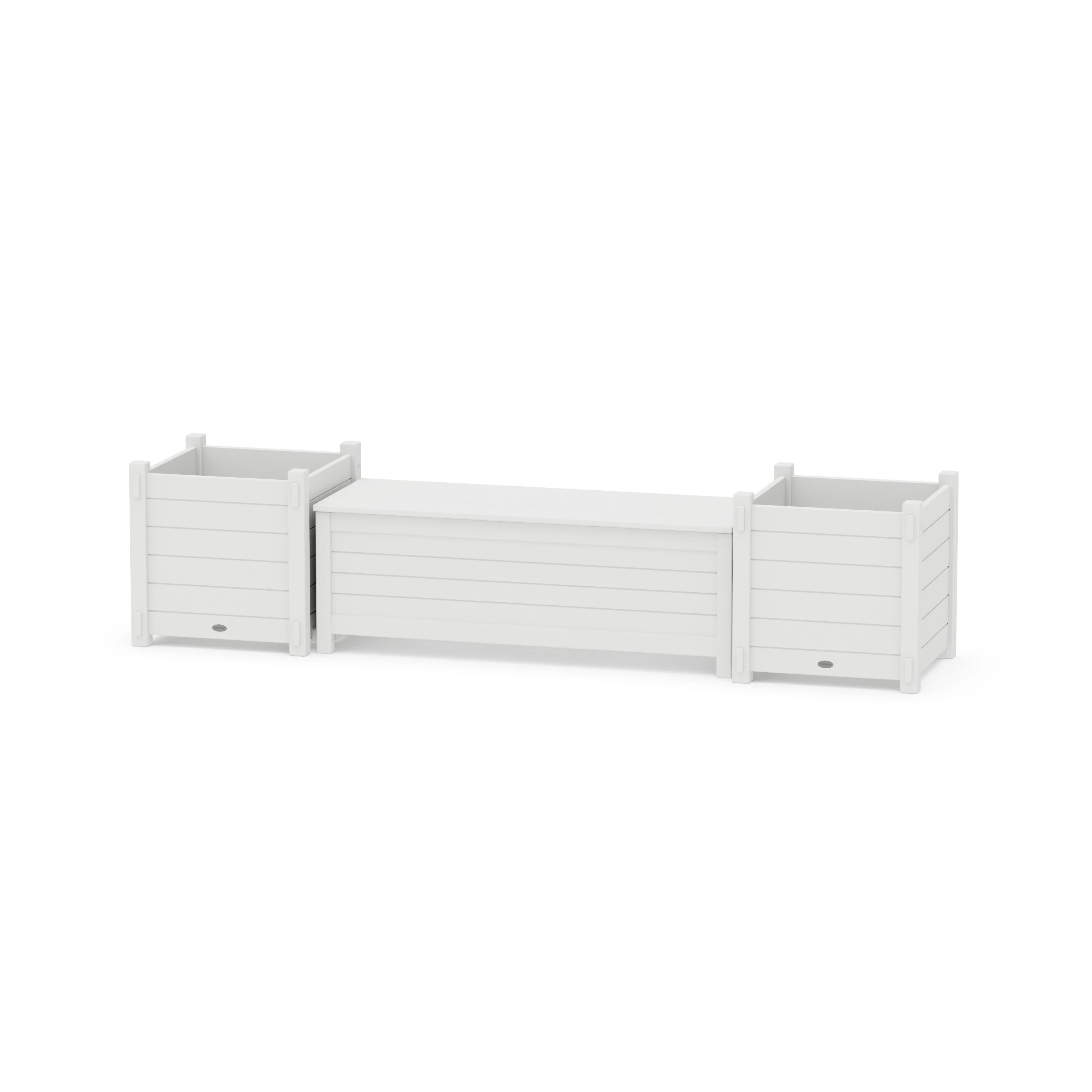 48" Nautical Straight Planter Storage Bench Set- Large - Image 4