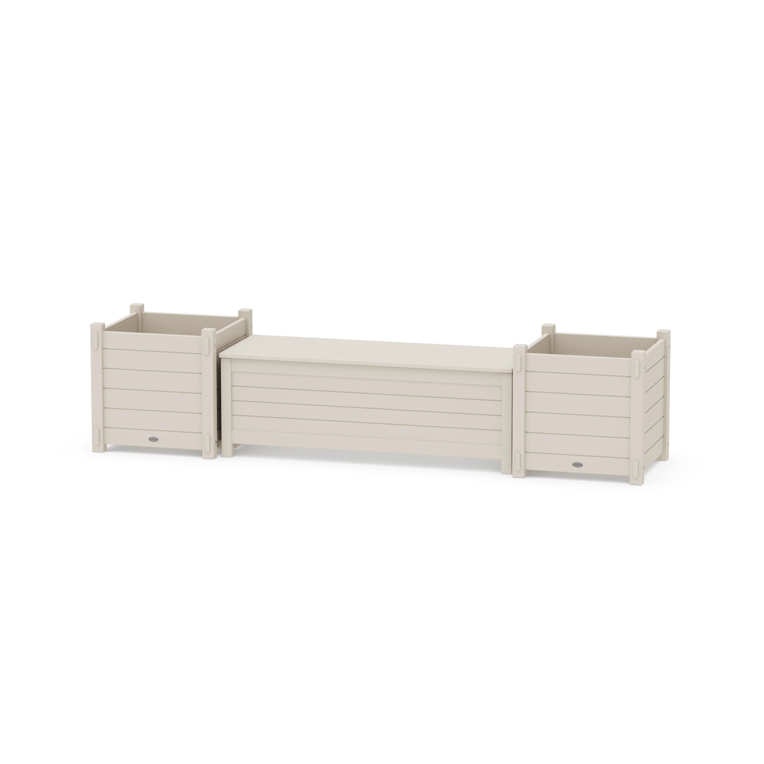 48" Nautical Straight Planter Storage Bench Set- Large - Image 5