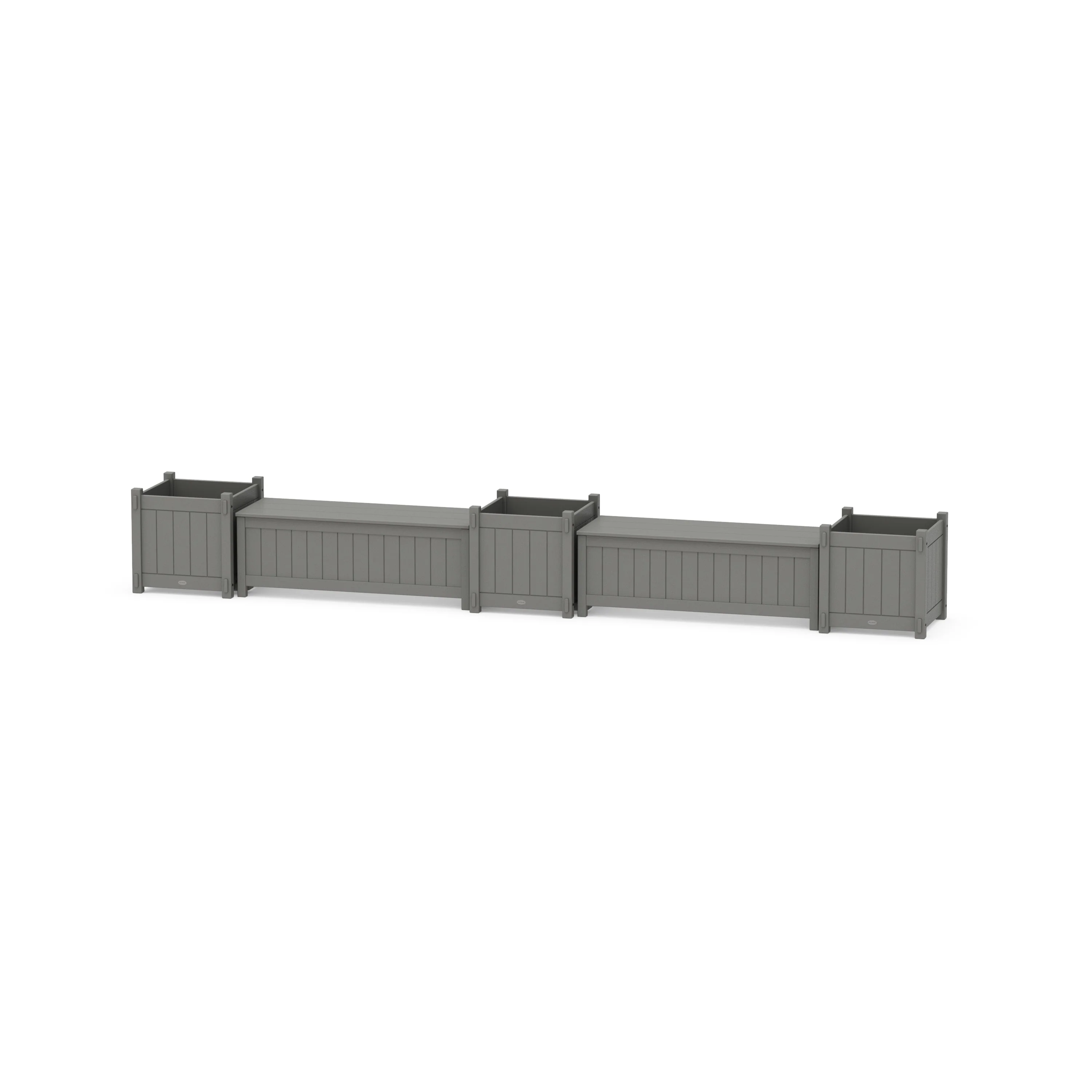 48" Vineyard L- Shaped Planter Storage Bench Corner Set- Large - Image 2