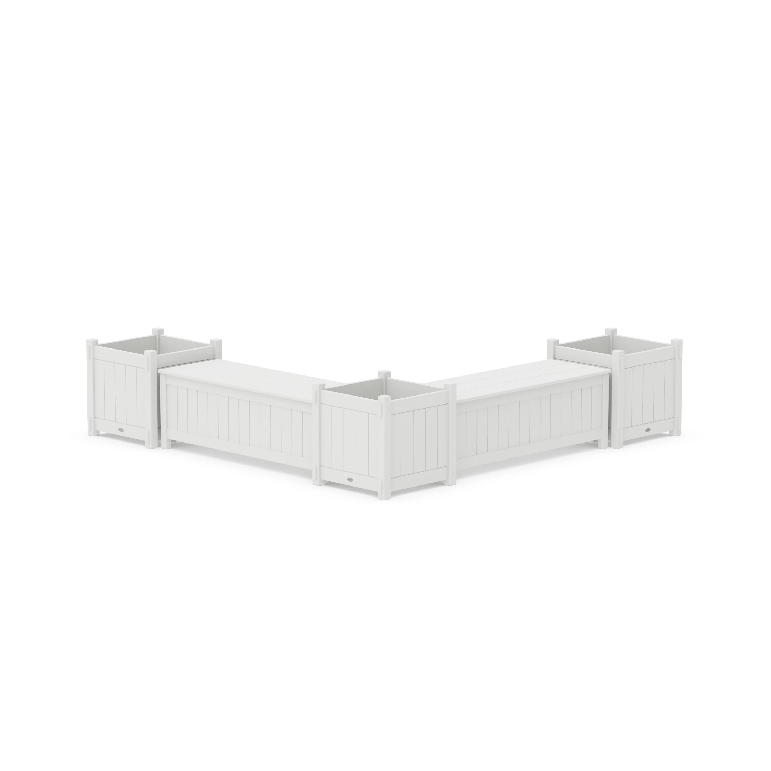 48" Vineyard L- Shaped Planter Storage Bench Corner Set- Large - Image 4