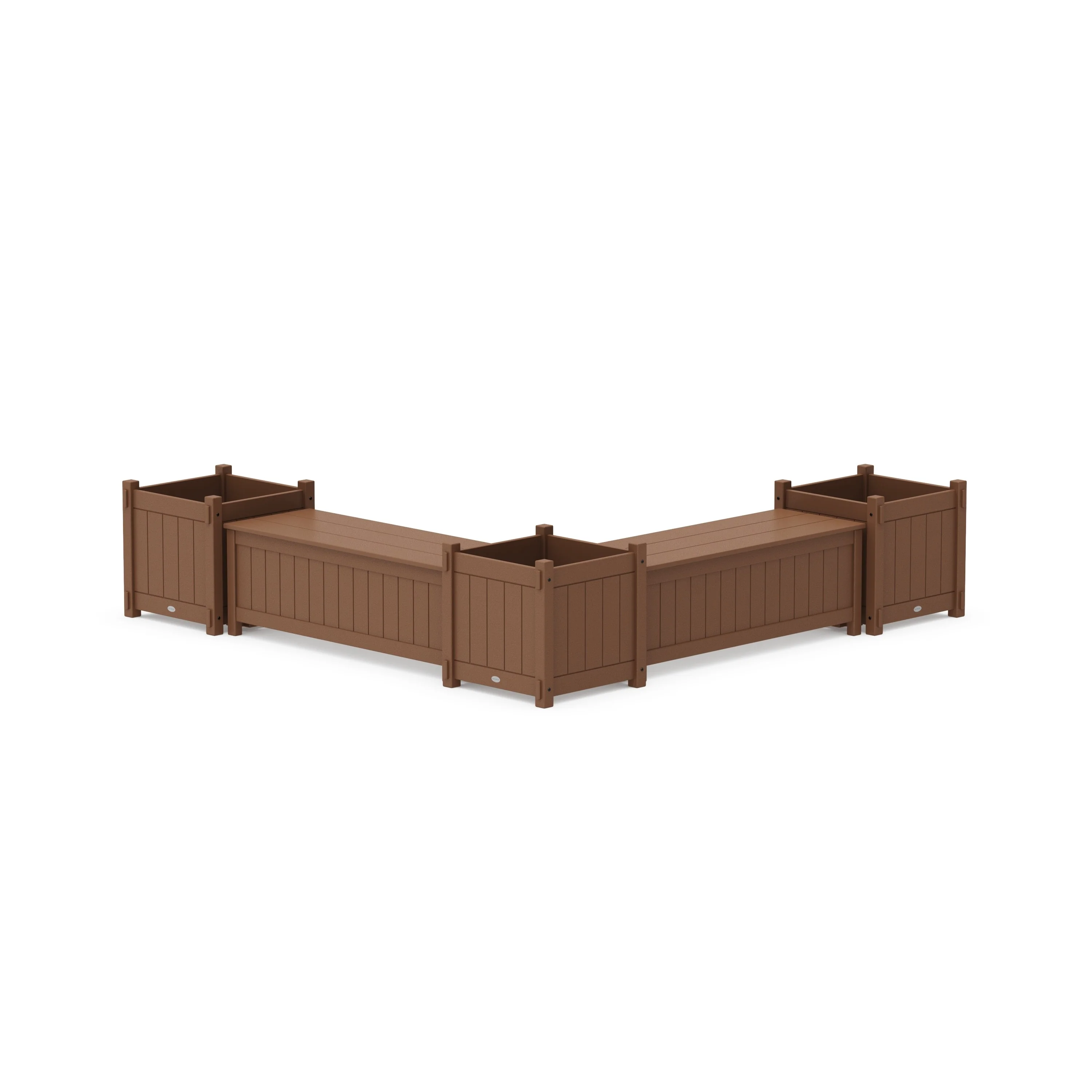 48" Vineyard L- Shaped Planter Storage Bench Corner Set- Large - Image 7