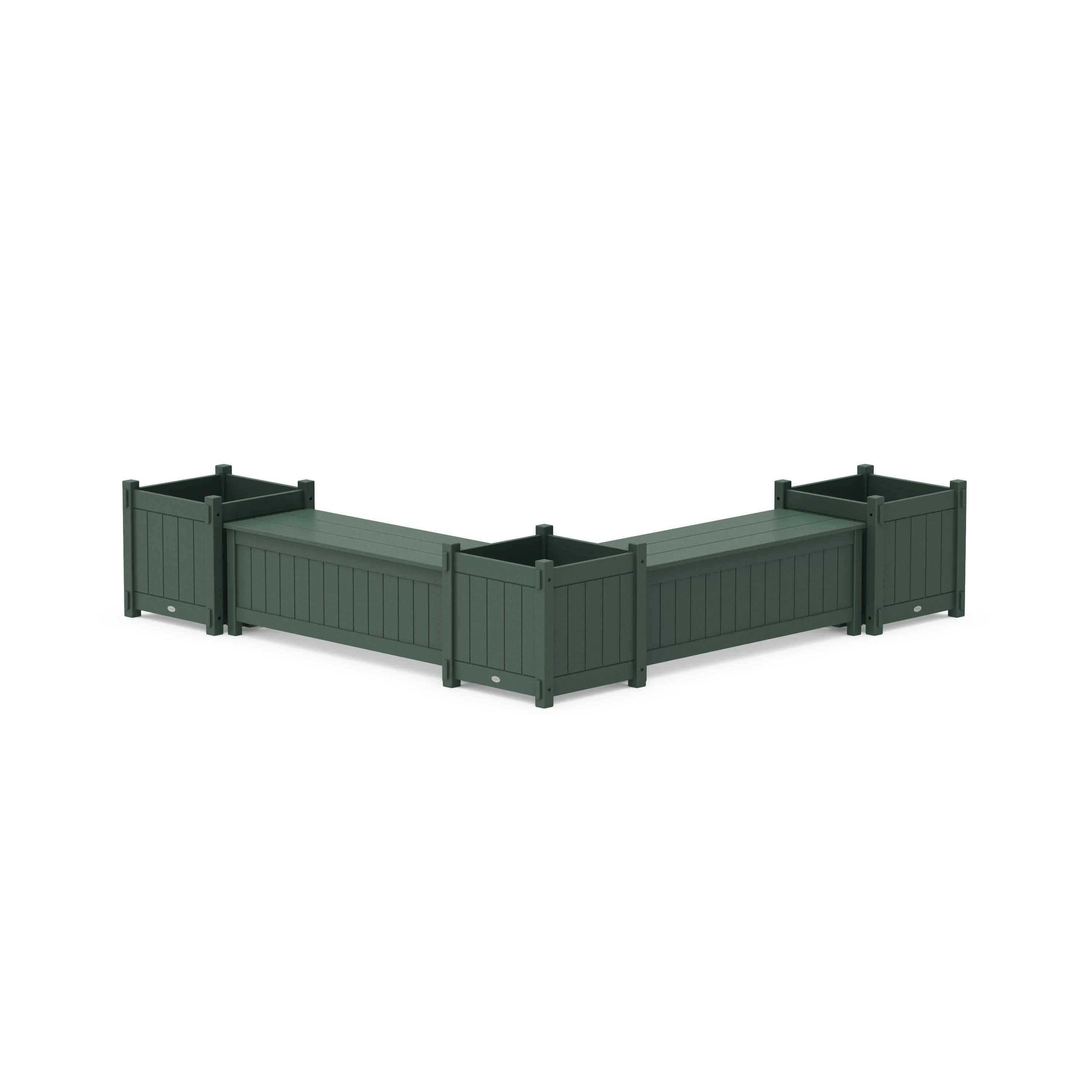 48" Vineyard L- Shaped Planter Storage Bench Corner Set- Large - Image 8