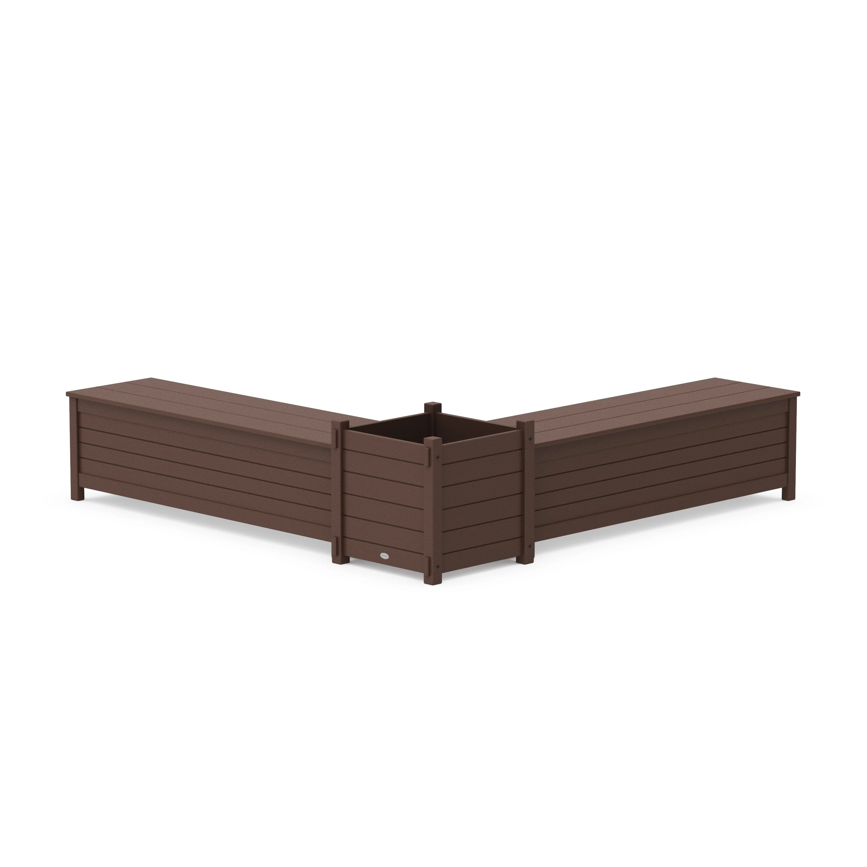 60" Nautical L- Shaped Planter Storage Bench Set- Large - Image 2
