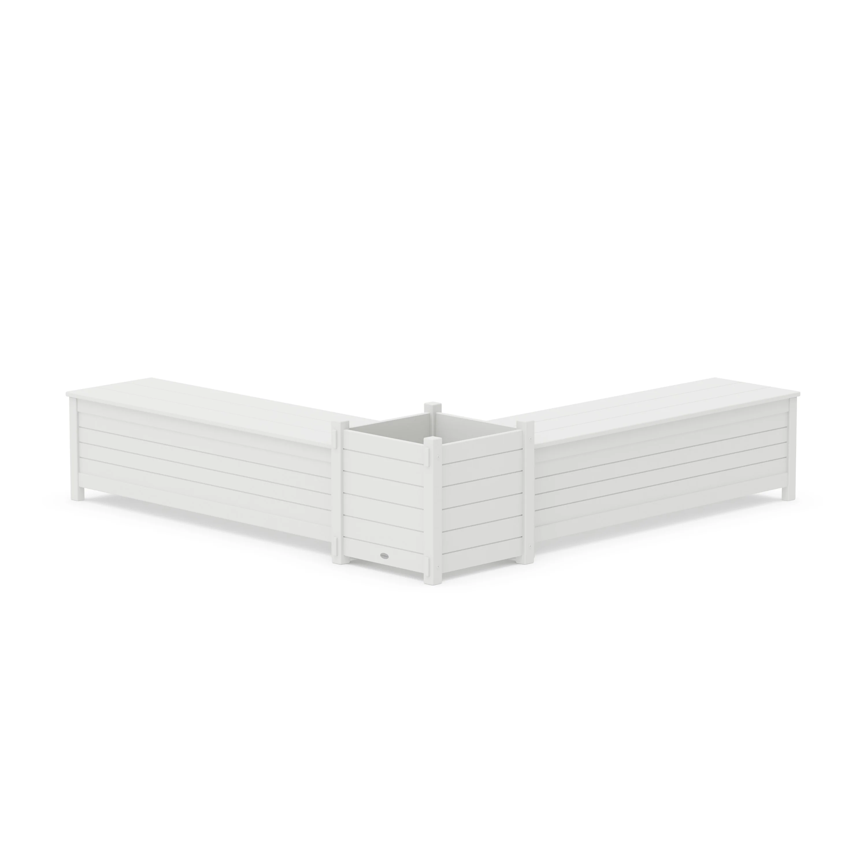 60" Nautical L- Shaped Planter Storage Bench Set- Large - Image 5