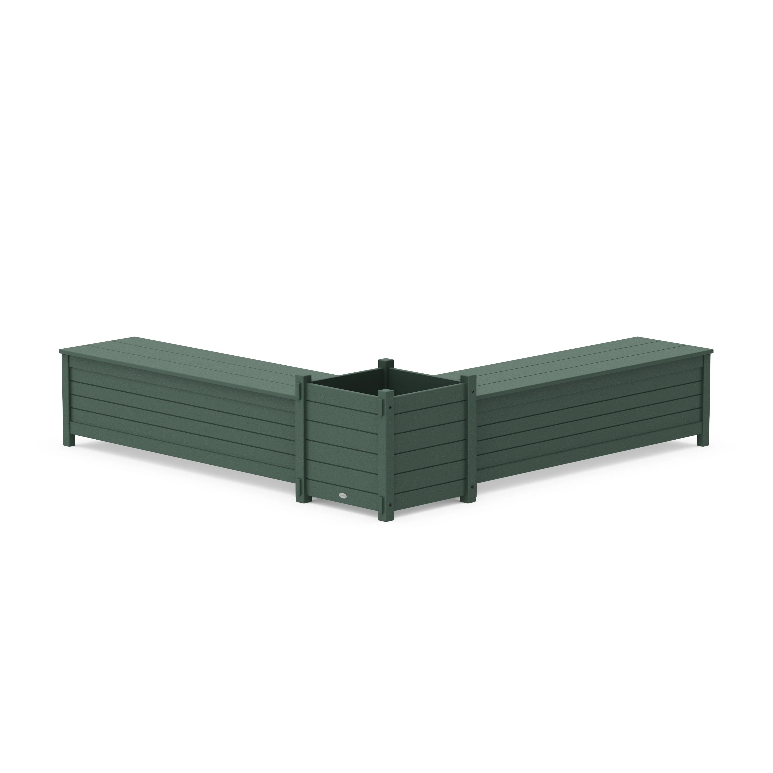 60" Nautical L- Shaped Planter Storage Bench Set- Large - Image 6