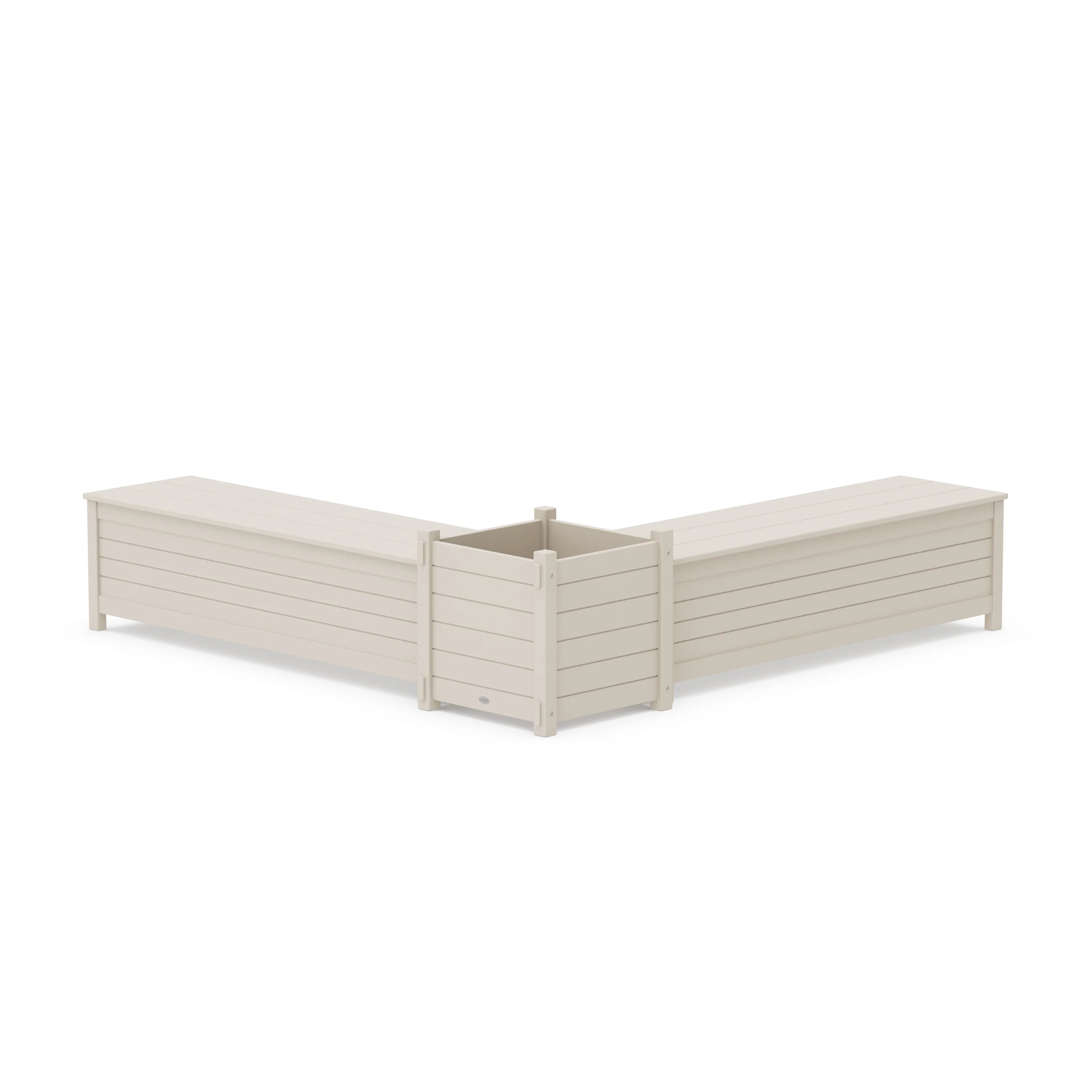 60" Nautical L- Shaped Planter Storage Bench Set- Large - Image 7