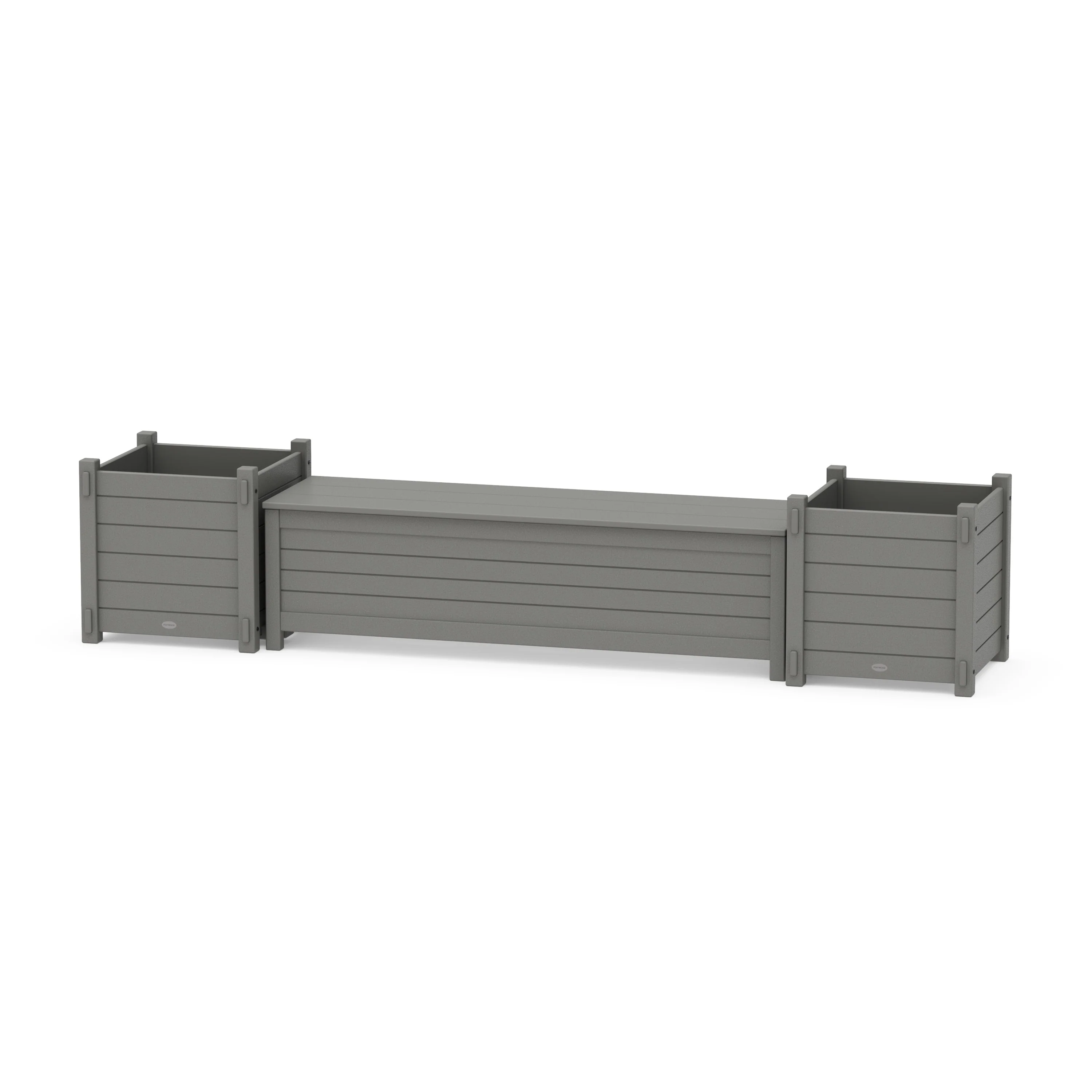 60" Nautical Straight Planter Storage Bench Set- Large