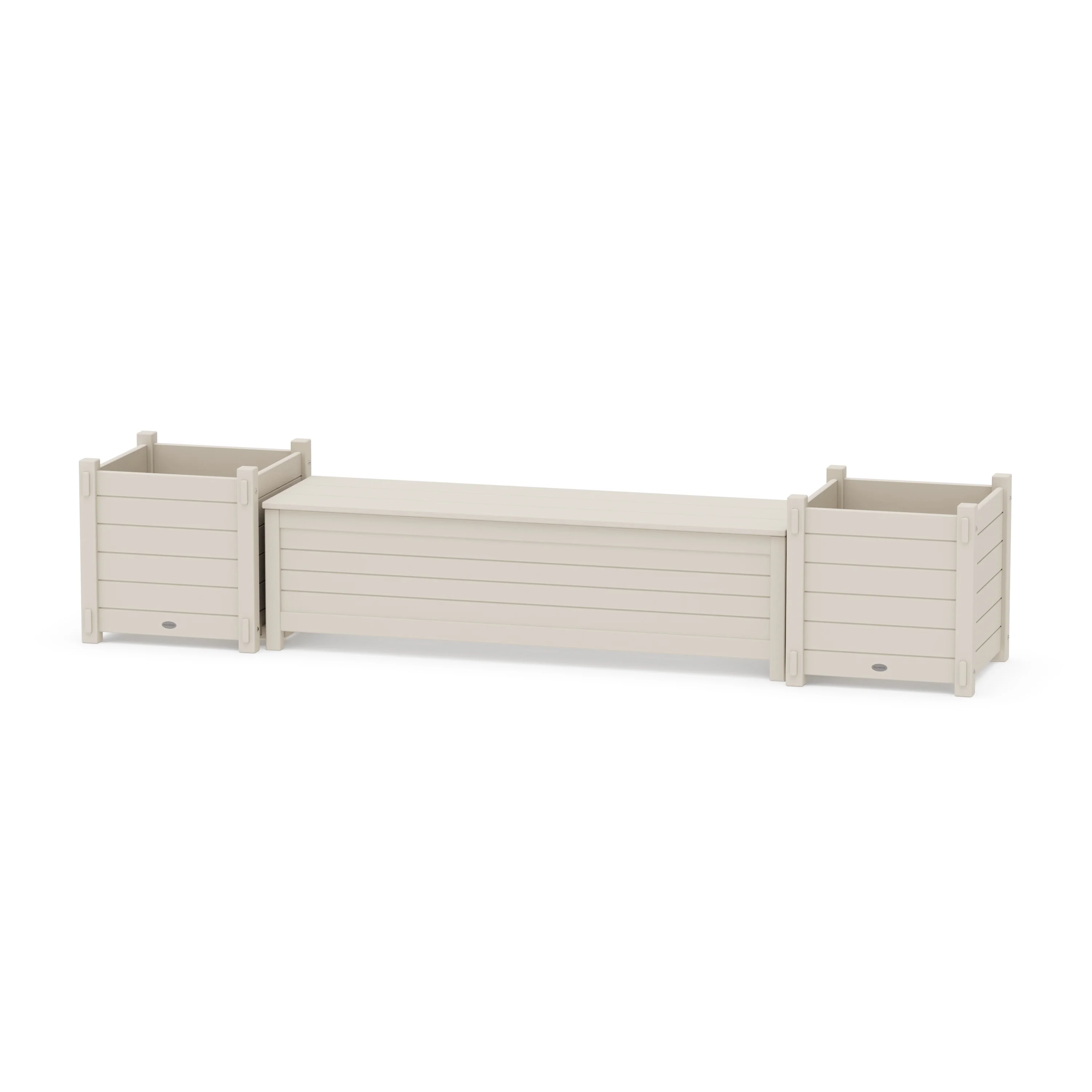 60" Nautical Straight Planter Storage Bench Set- Large - Image 2