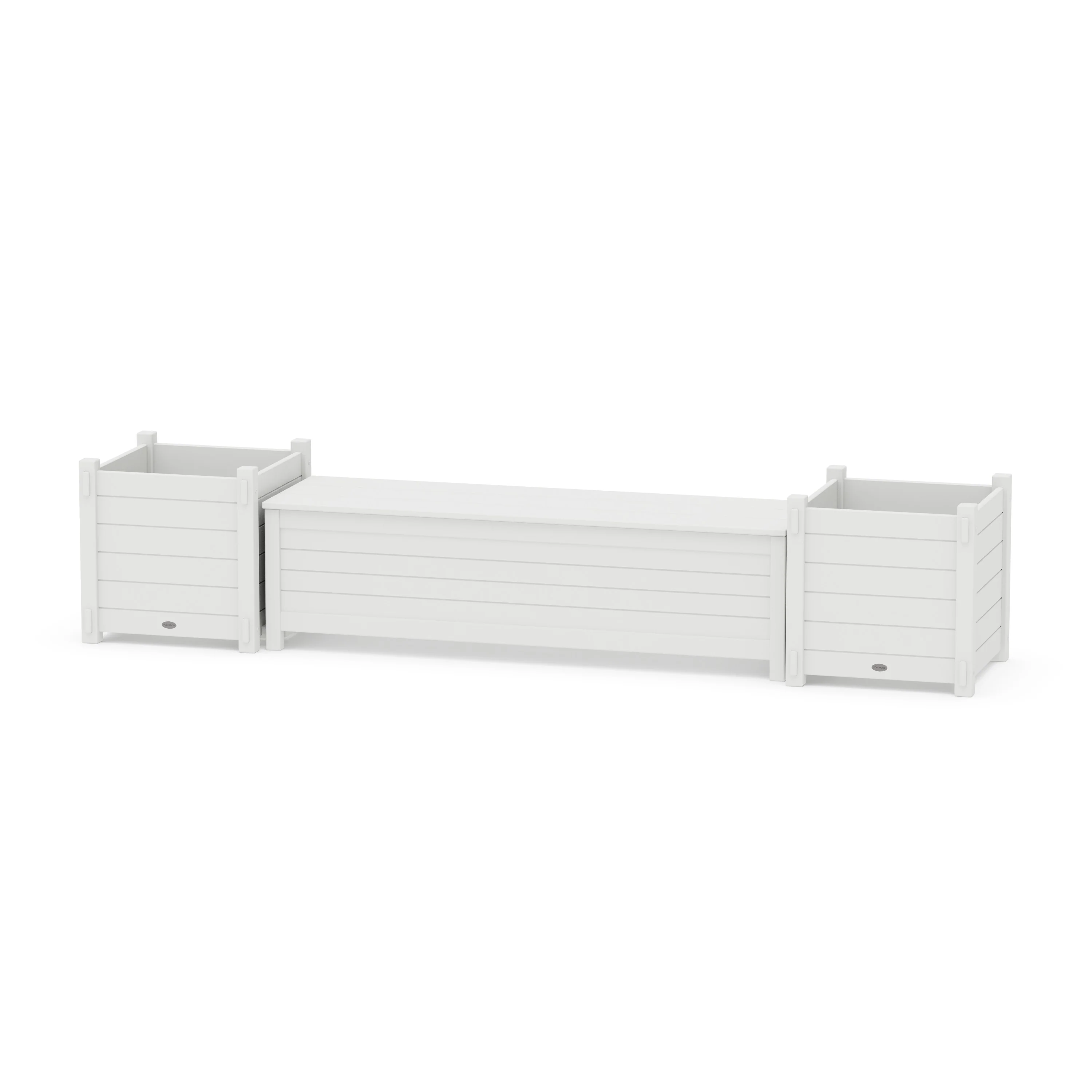 60" Nautical Straight Planter Storage Bench Set- Large - Image 4