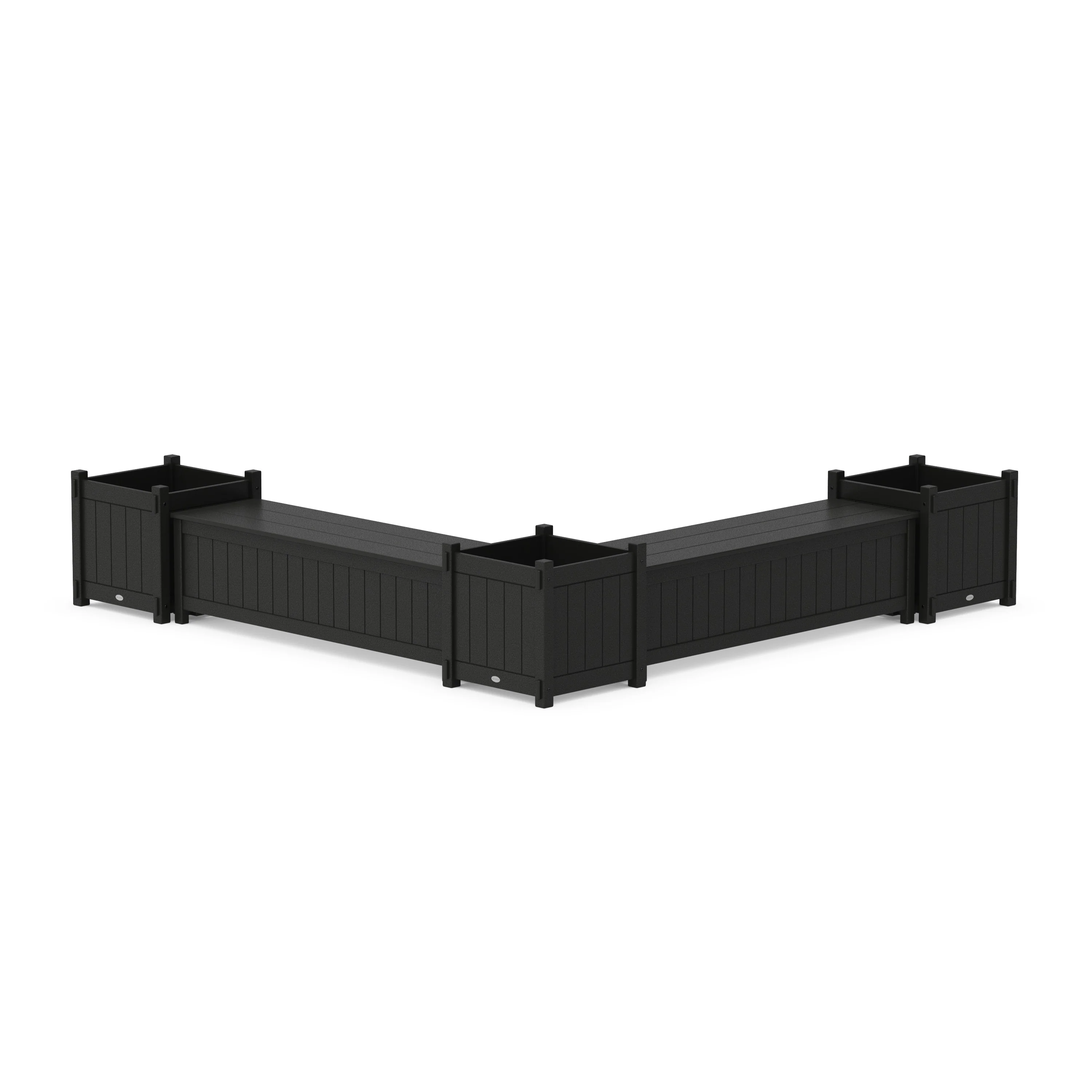 60" Vineyard L- Shaped Planter Storage Bench Corner Set- Large - Image 3