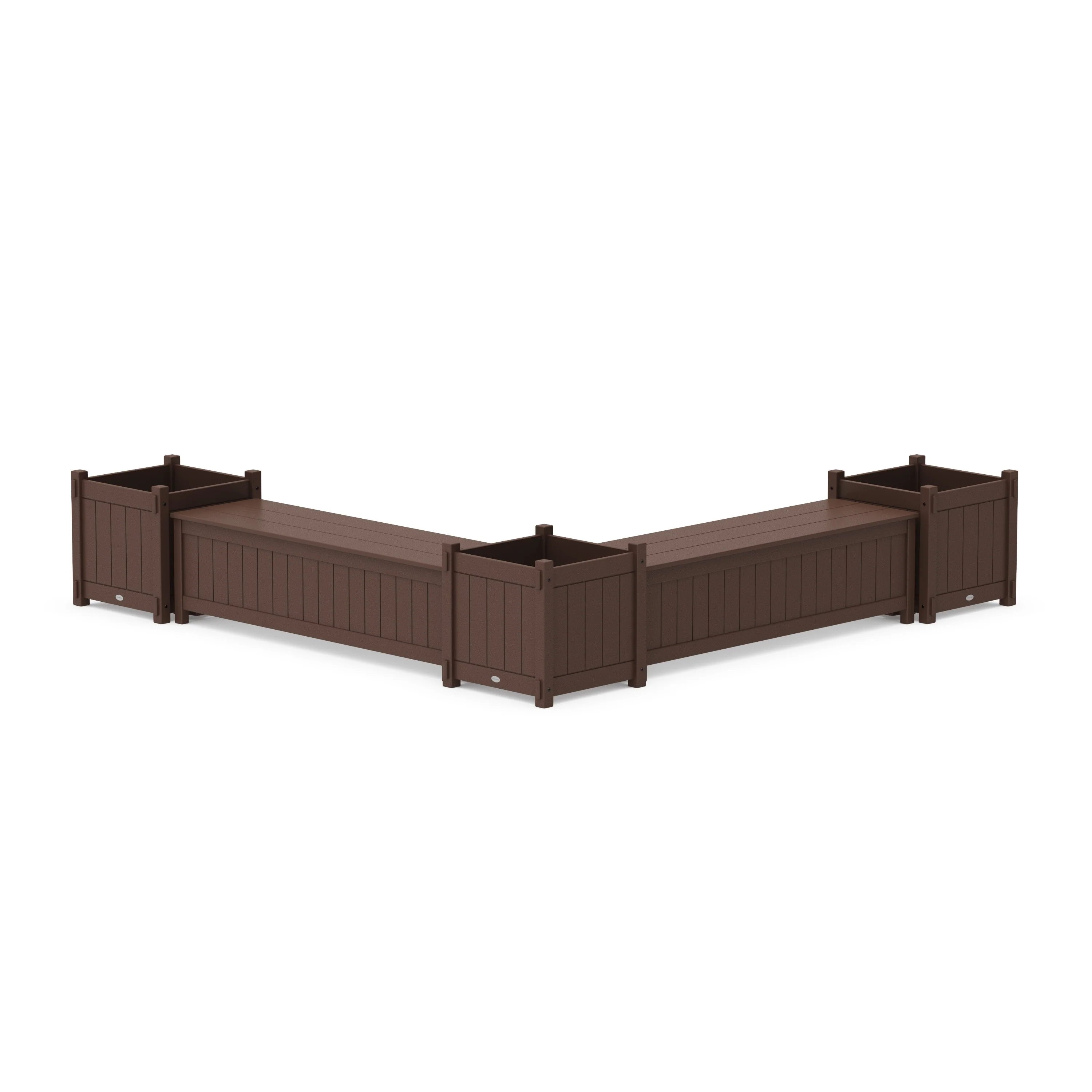 60" Vineyard L- Shaped Planter Storage Bench Corner Set- Large - Image 4