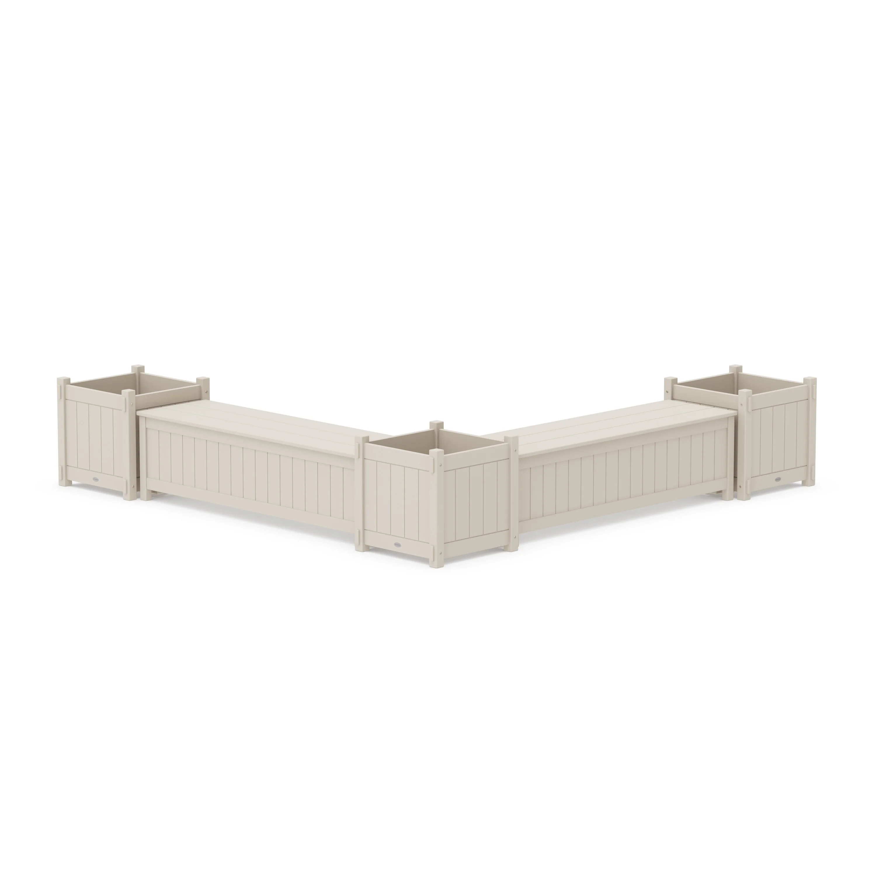 60" Vineyard L- Shaped Planter Storage Bench Corner Set- Large - Image 5