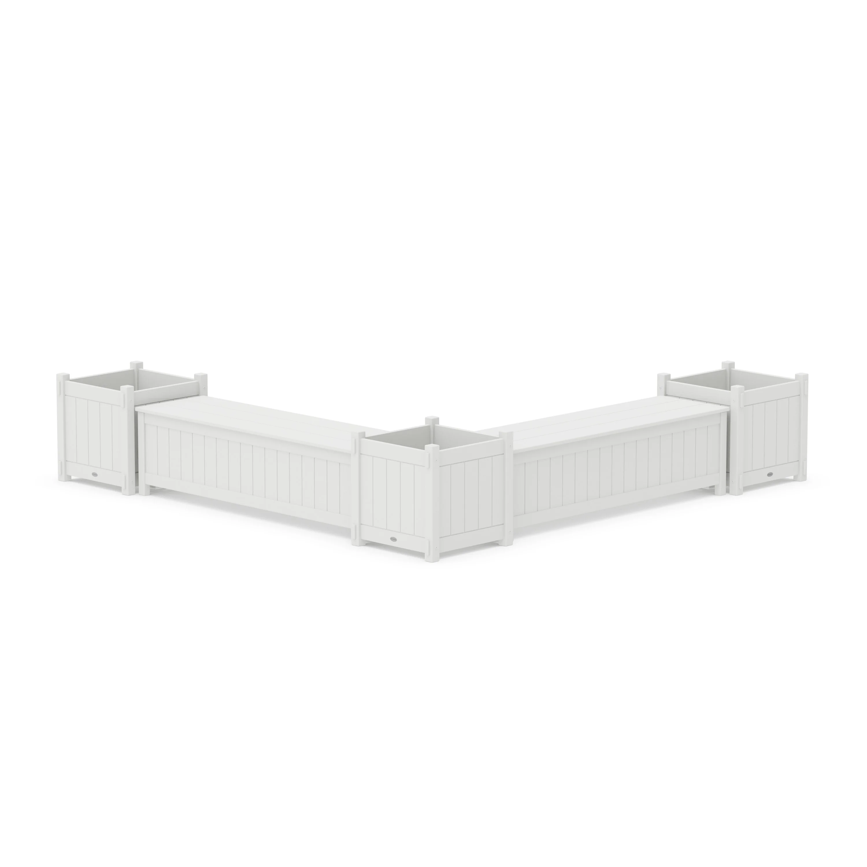 60" Vineyard L- Shaped Planter Storage Bench Corner Set- Large - Image 6