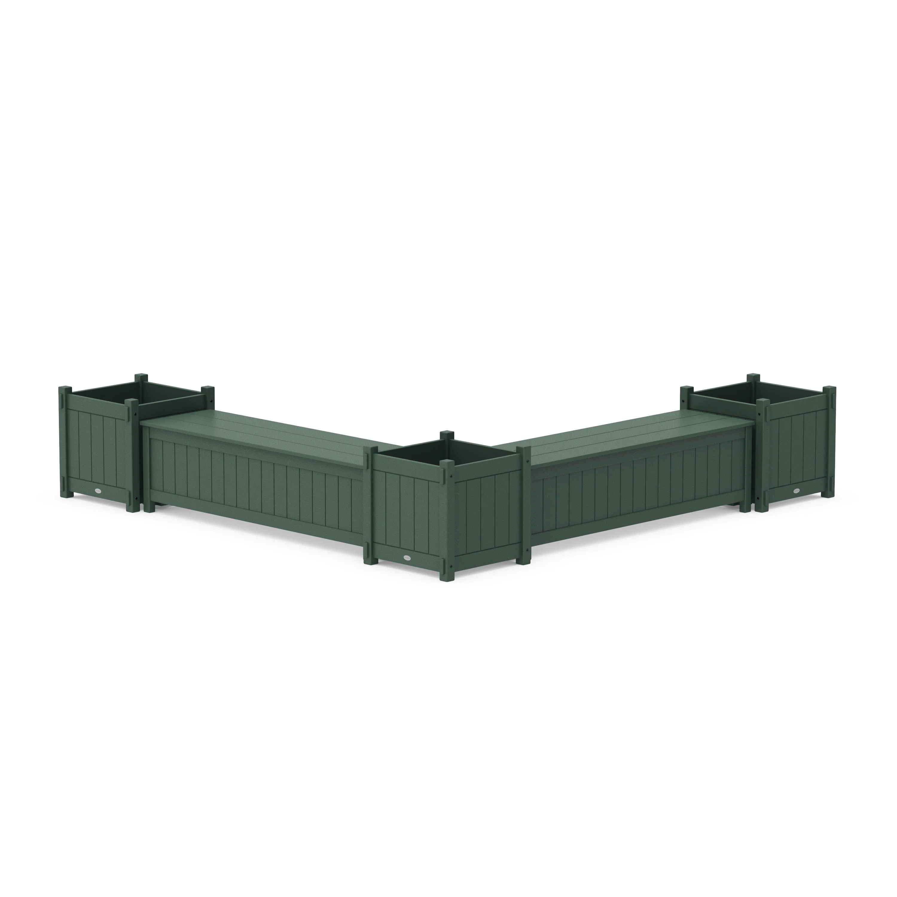 60" Vineyard L- Shaped Planter Storage Bench Corner Set- Large - Image 7