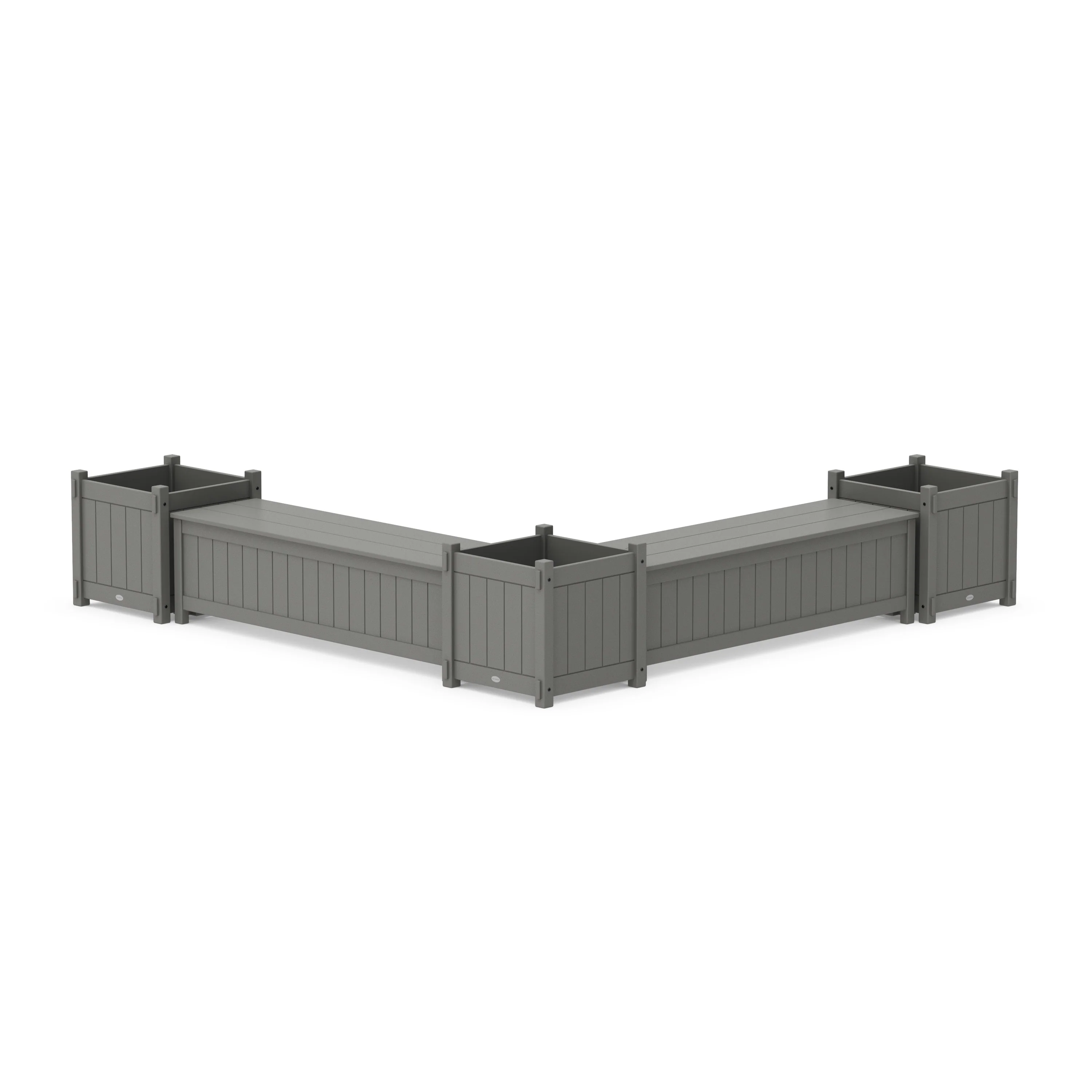 60" Vineyard Straight Double Planter Storage Bench Set- Large - Image 2