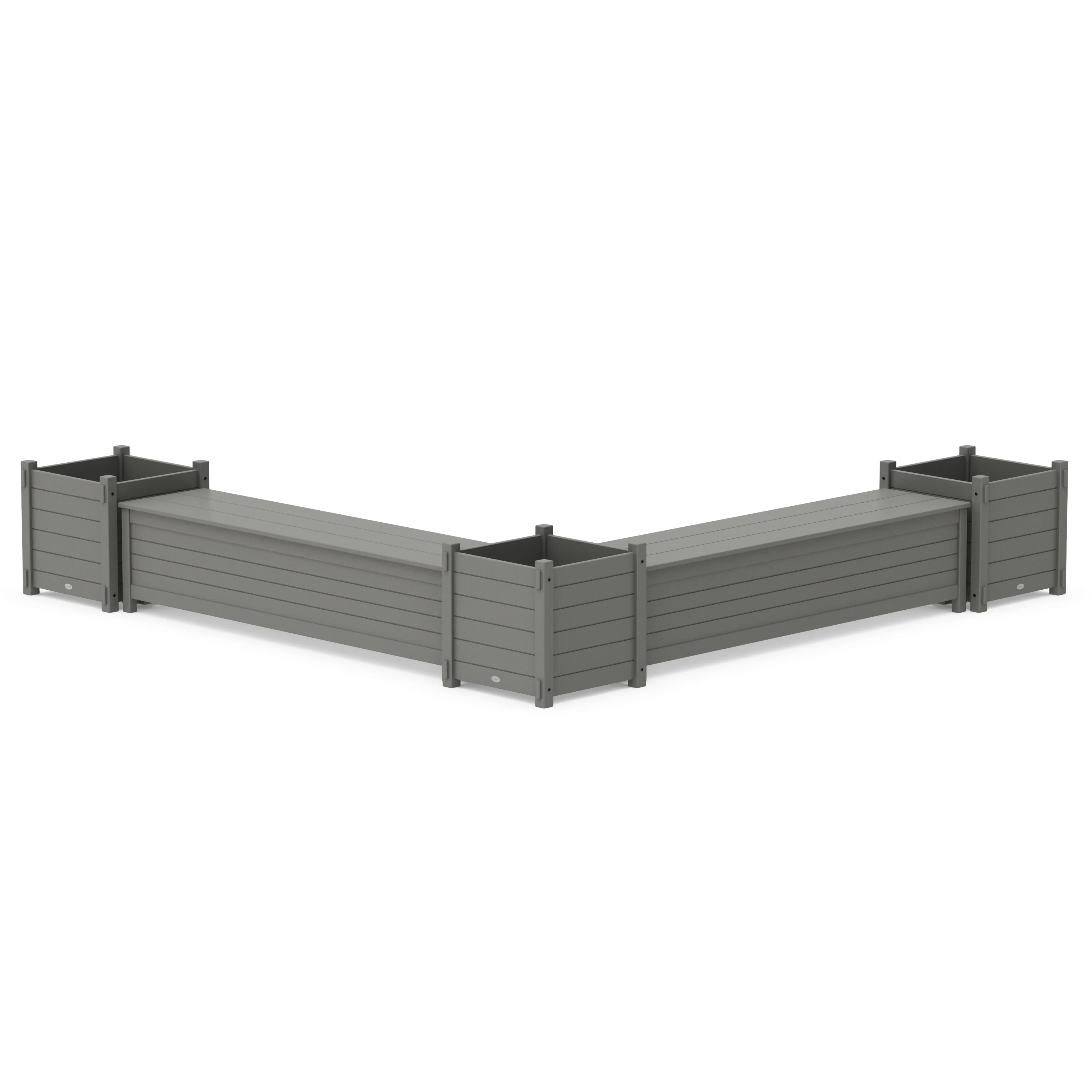72" Nautical Straight Double Planter Storage Bench Set- Large - Image 2