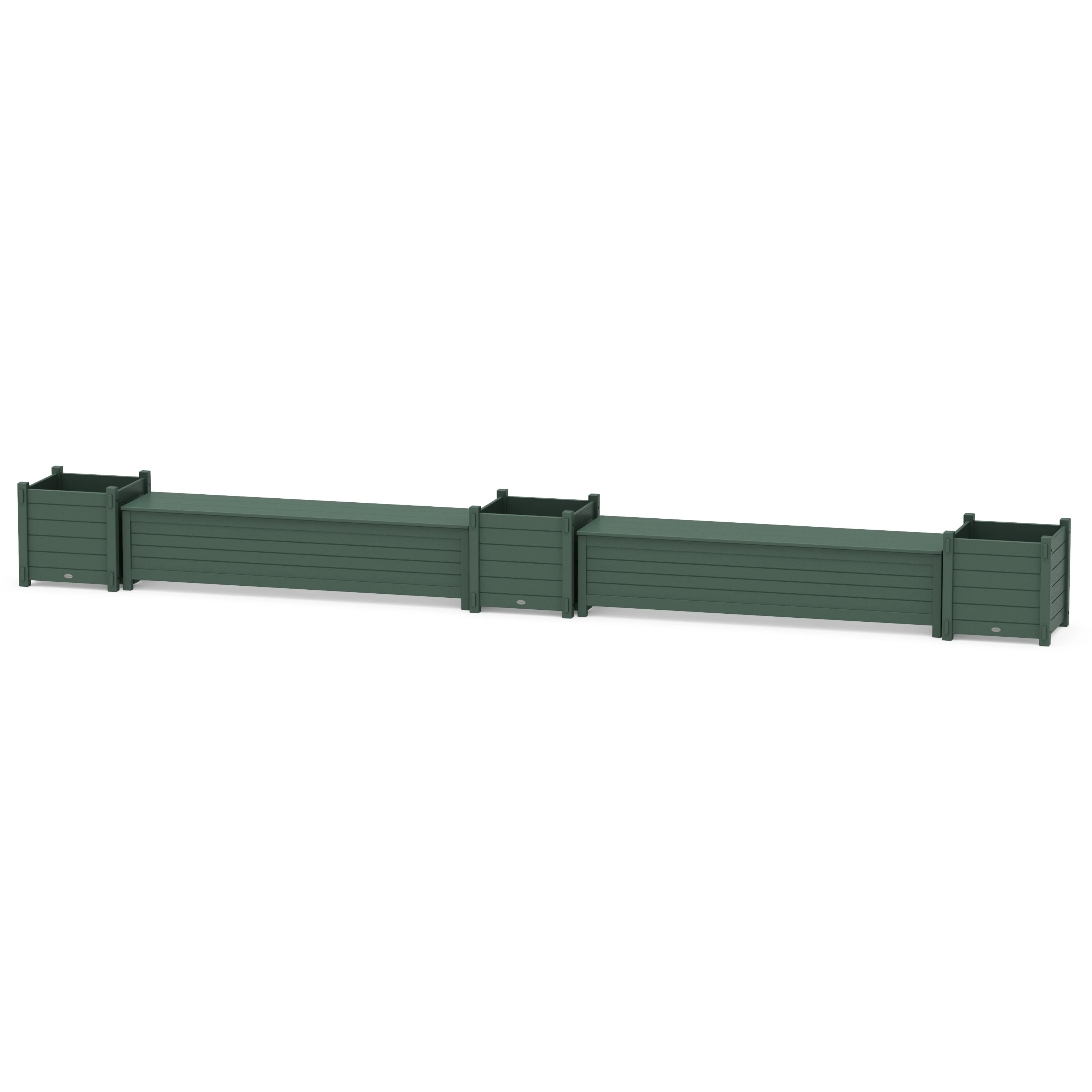 72" Nautical Straight Double Planter Storage Bench Set- Large - Image 3