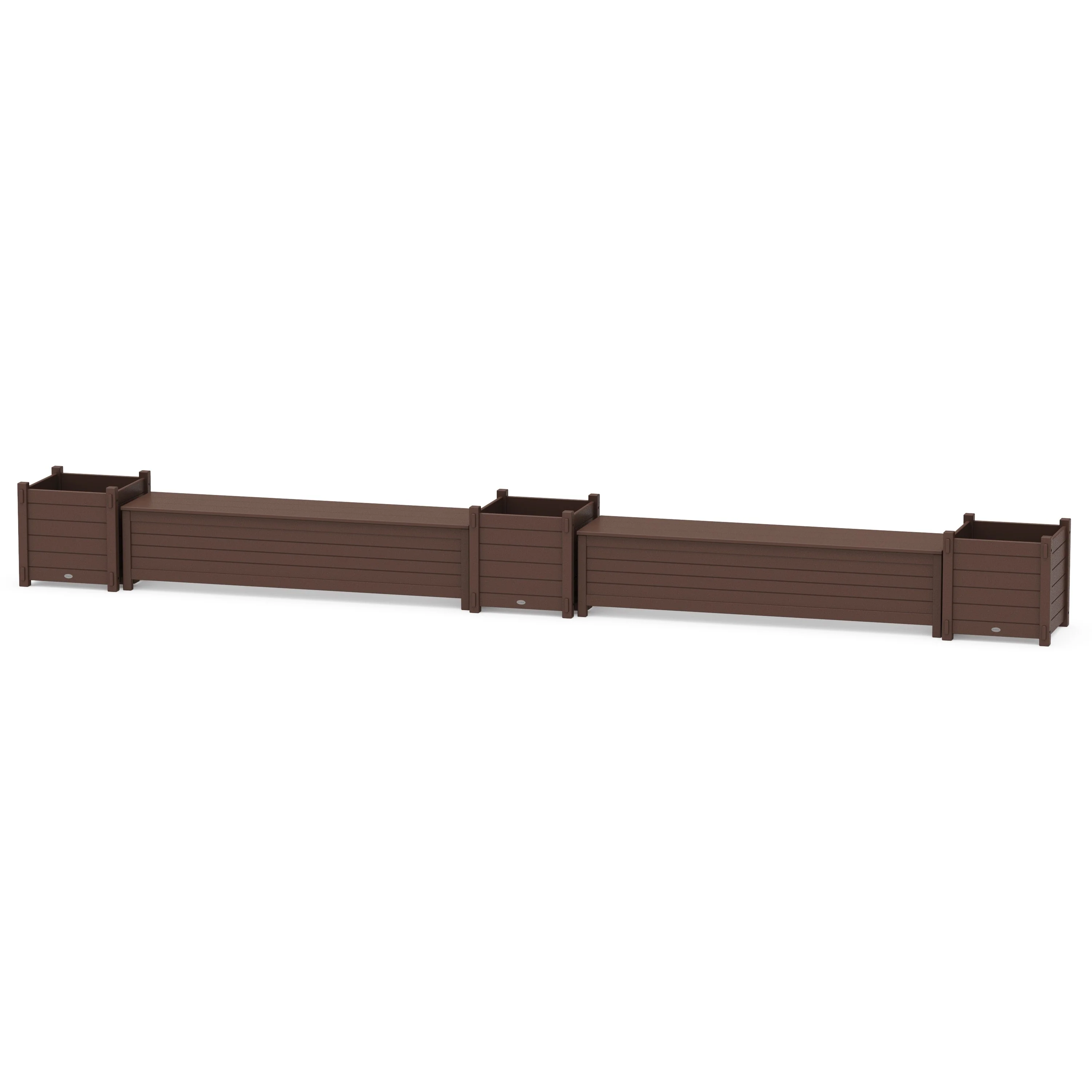72" Nautical Straight Double Planter Storage Bench Set- Large - Image 4
