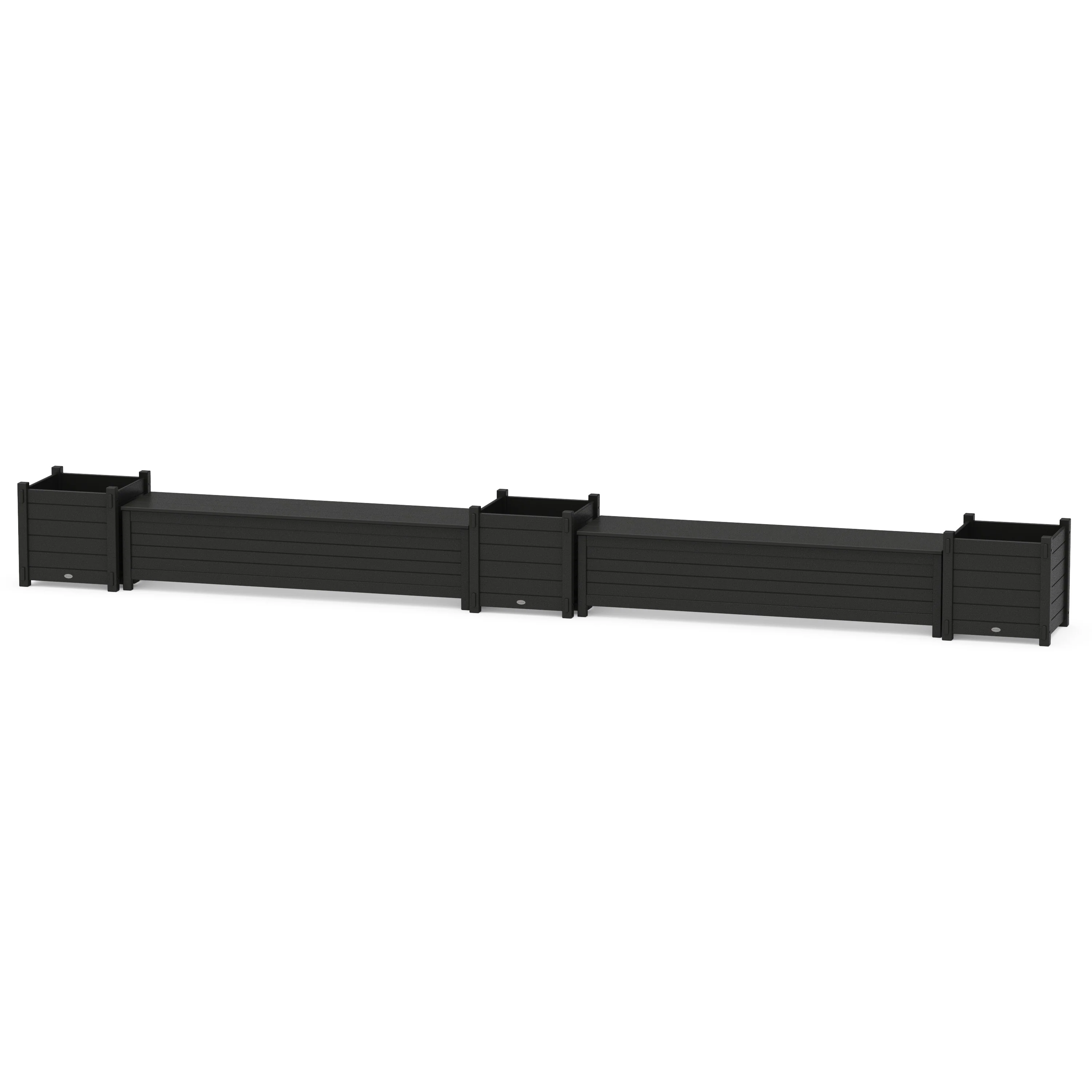 72" Nautical Straight Double Planter Storage Bench Set- Large - Image 5