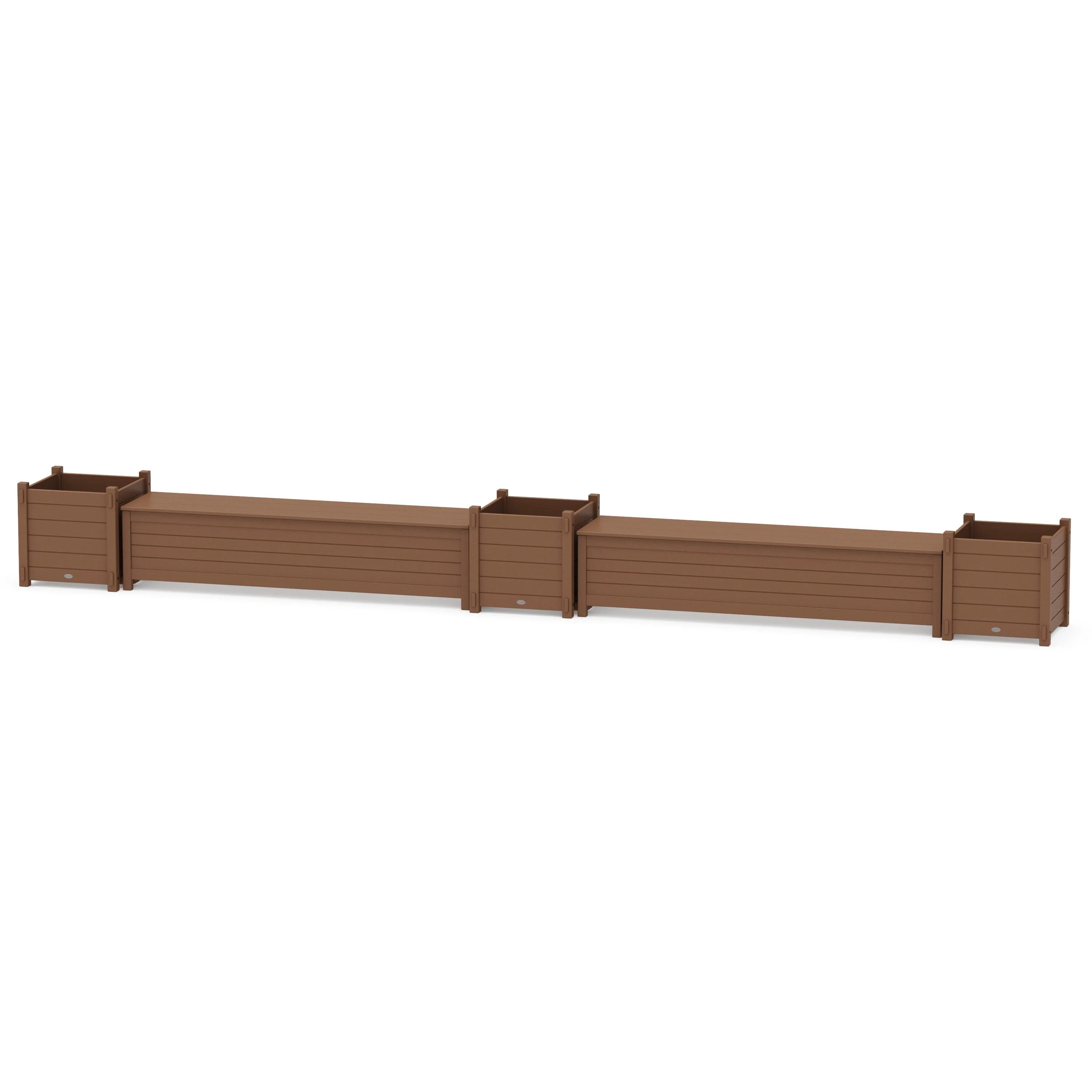 72" Nautical Straight Double Planter Storage Bench Set- Large - Image 6