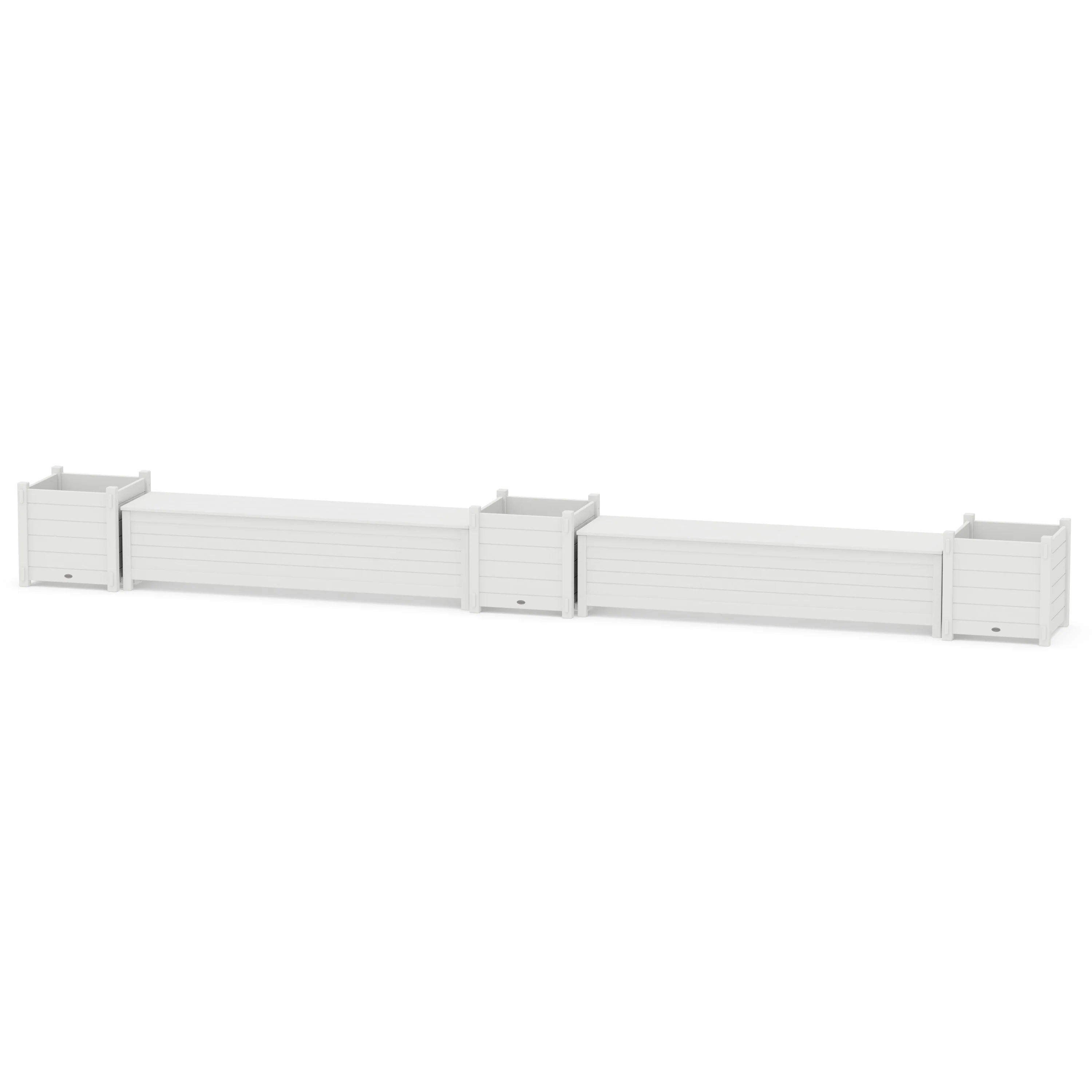 72" Nautical Straight Double Planter Storage Bench Set- Large - Image 7