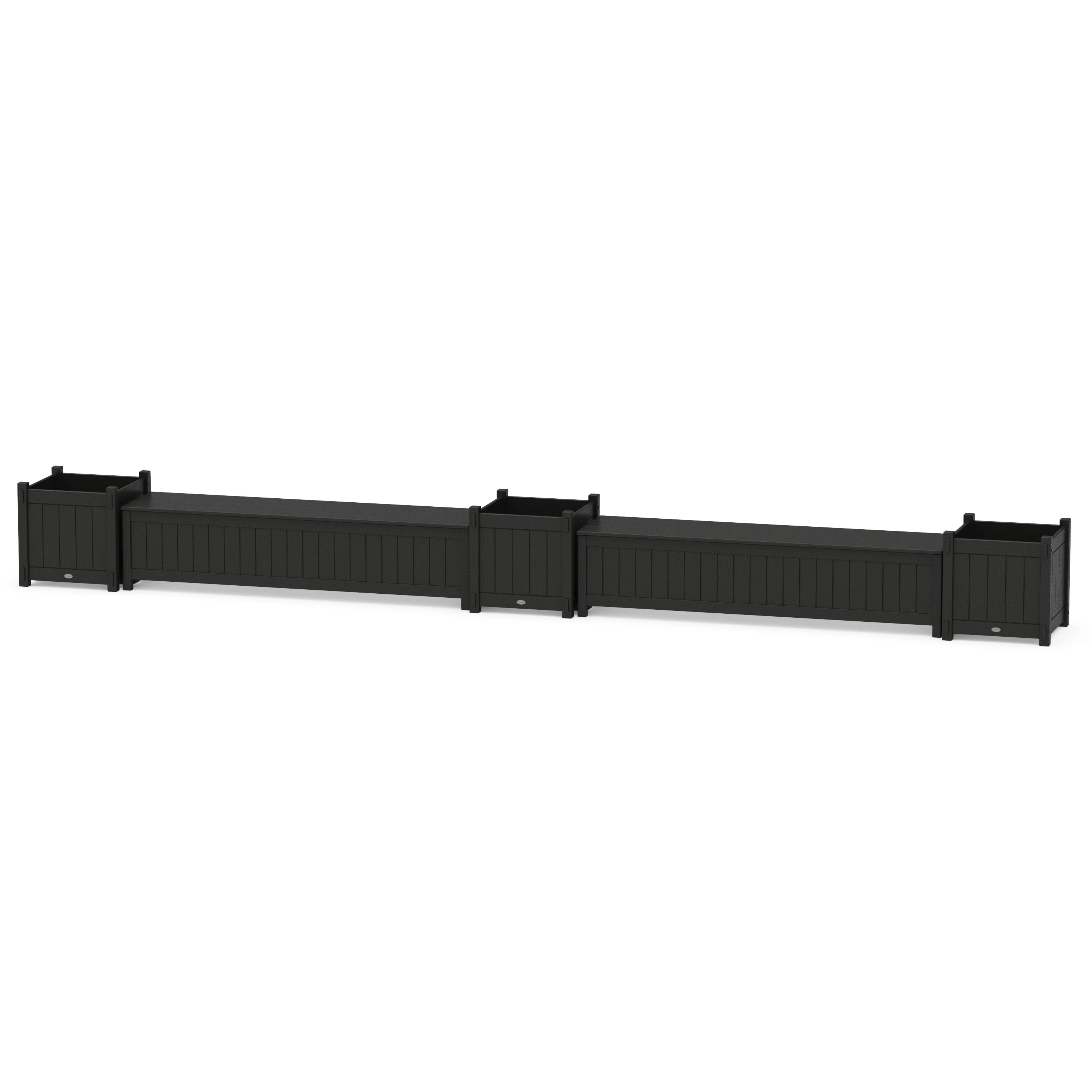72" Vineyard Straight Double Planter Storage Bench Set- Large - Image 3