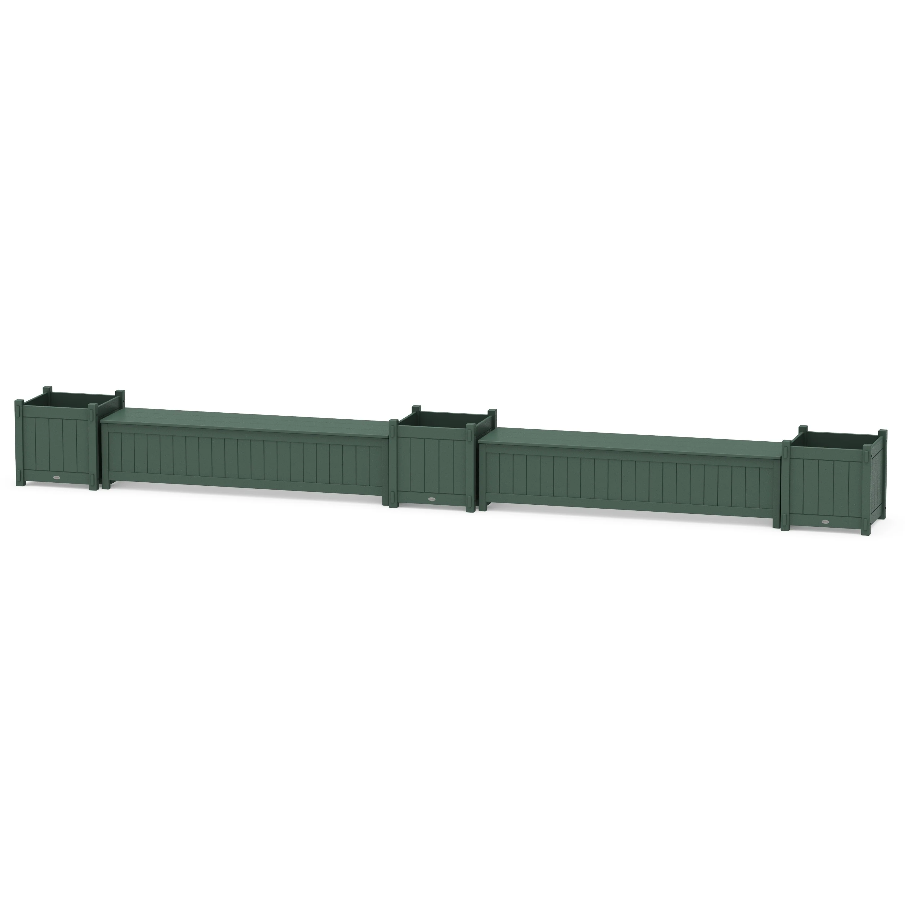 72" Vineyard Straight Double Planter Storage Bench Set- Large - Image 4