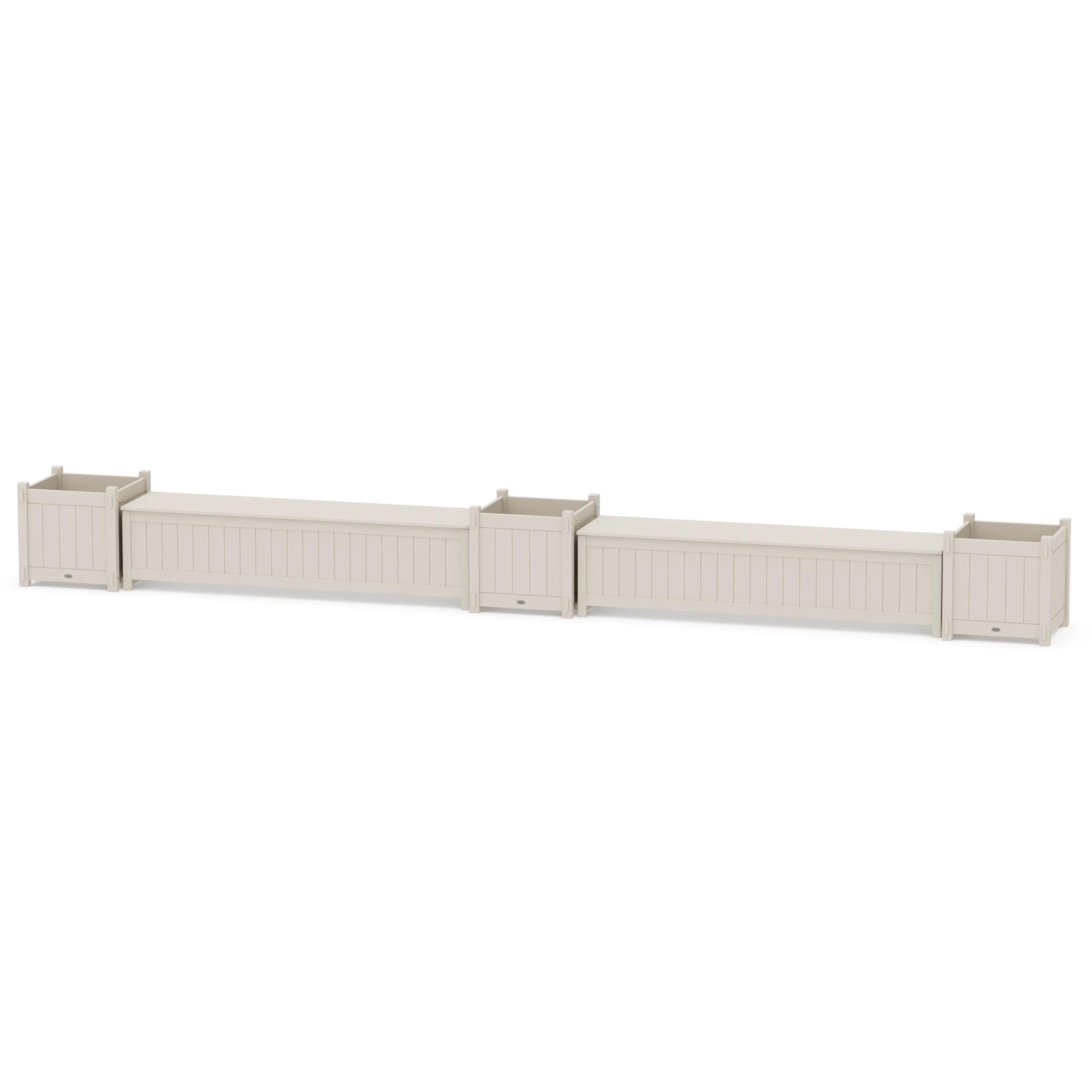72" Vineyard Straight Double Planter Storage Bench Set- Large - Image 5
