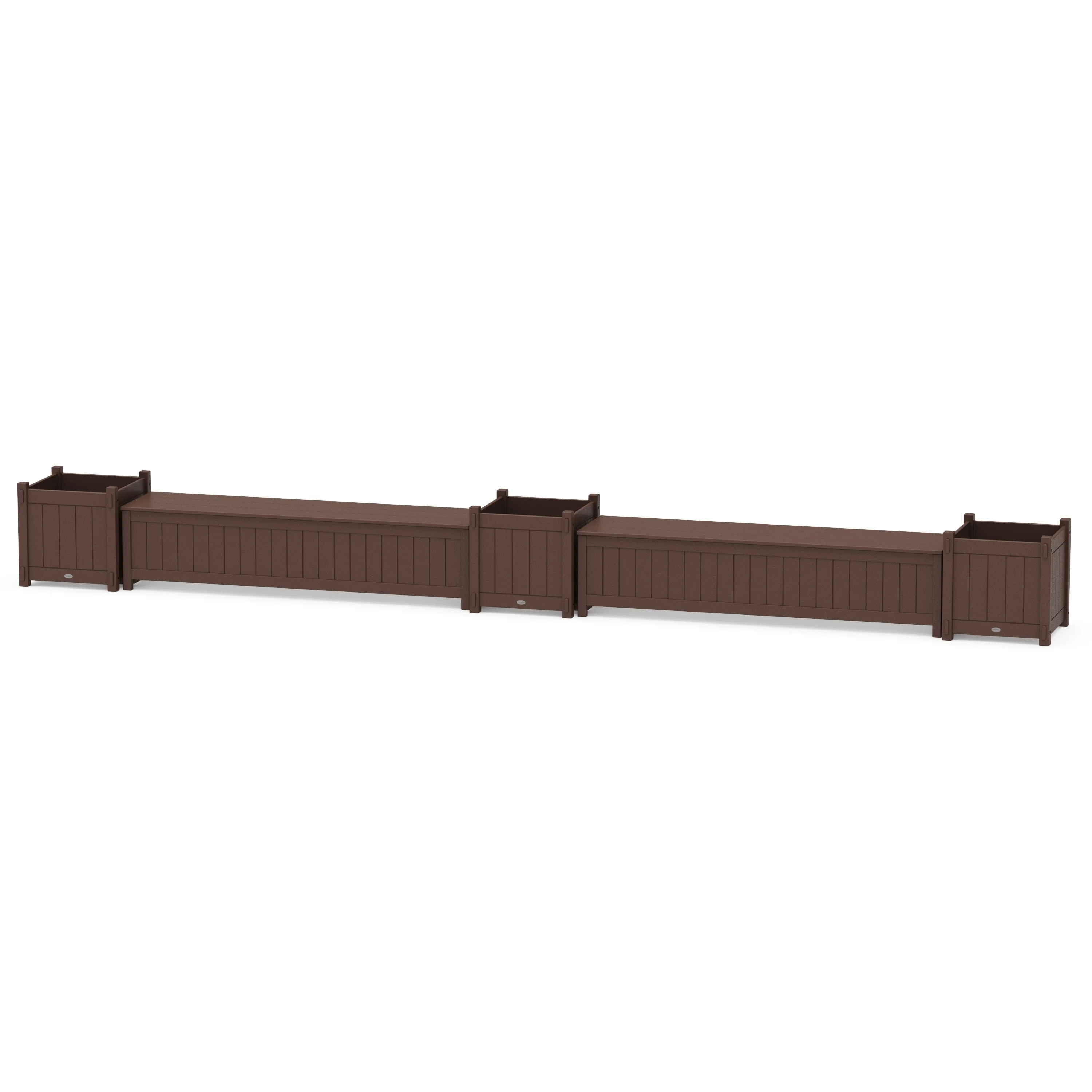 72" Vineyard Straight Double Planter Storage Bench Set- Large - Image 6