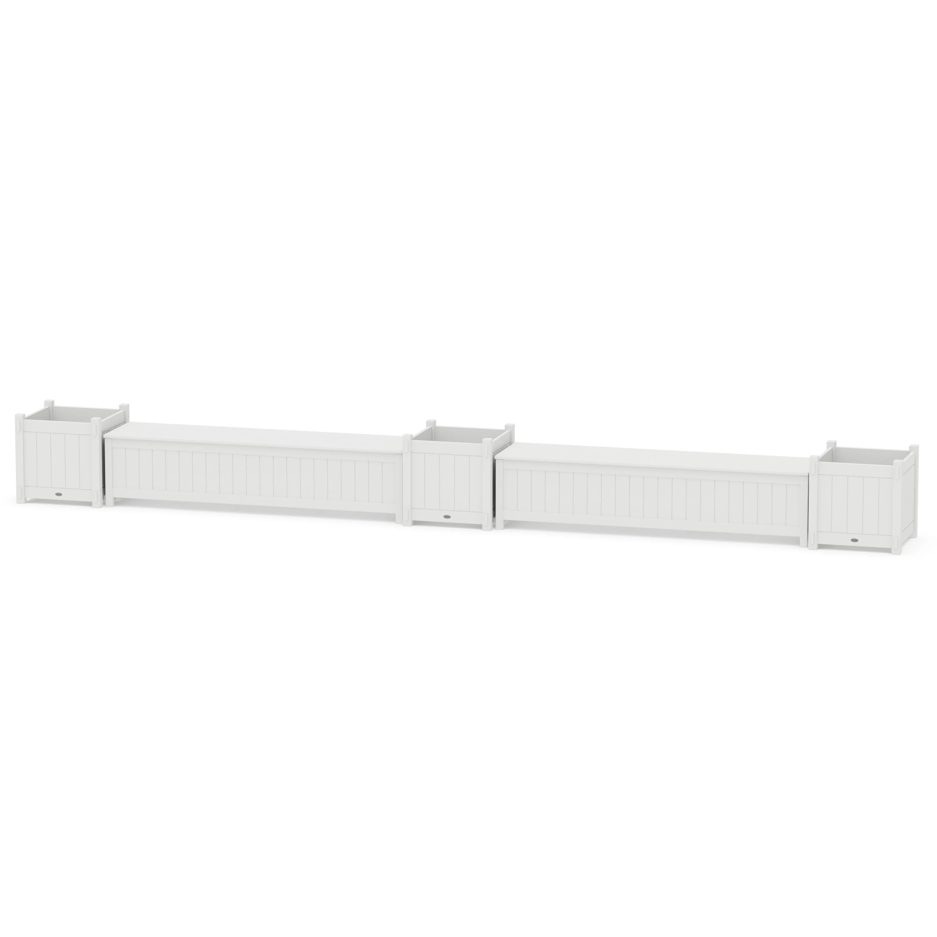 72" Vineyard Straight Double Planter Storage Bench Set- Large - Image 7