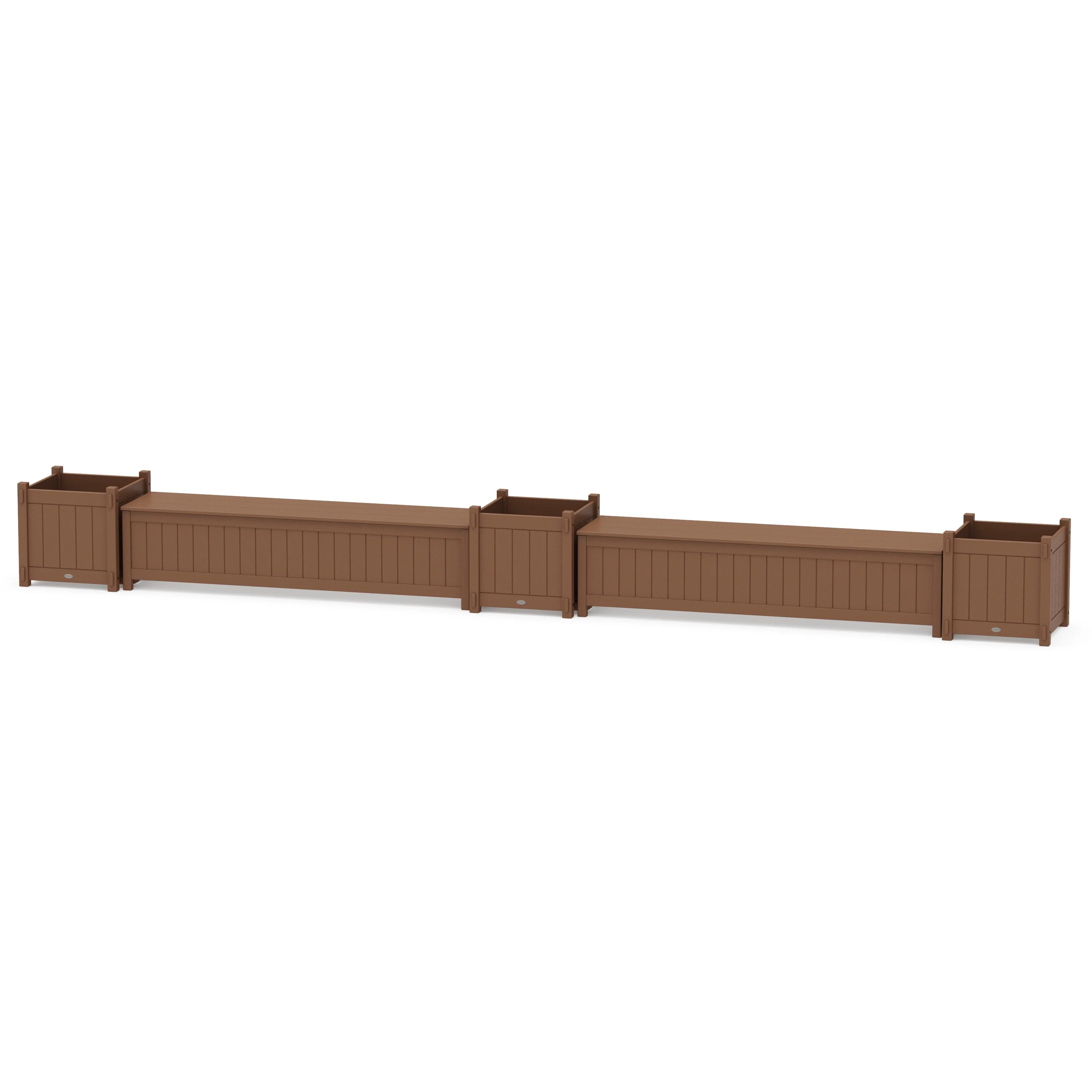 72" Vineyard Straight Double Planter Storage Bench Set- Large - Image 8