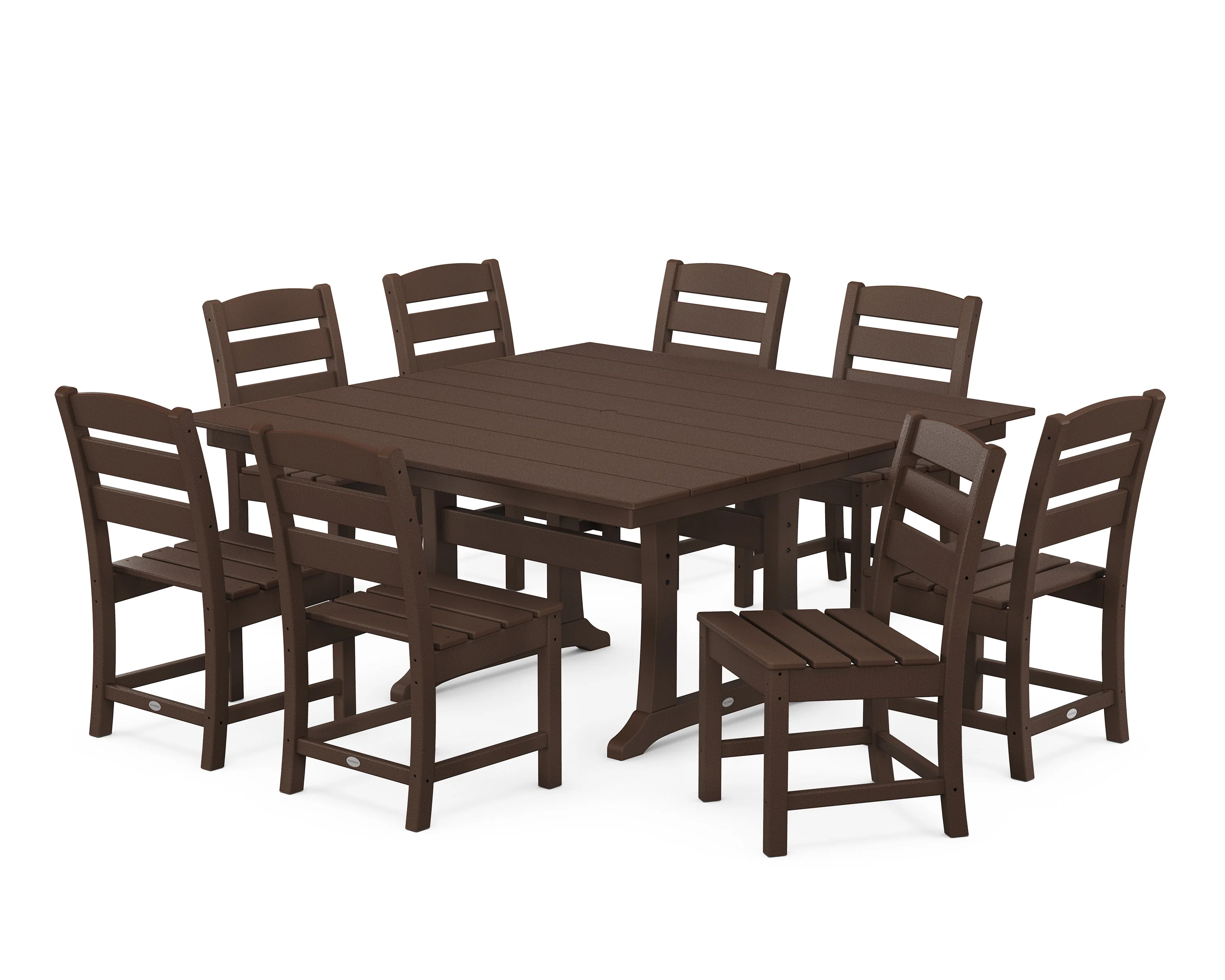 Lakeside 9-Piece Farmhouse Trestle Dining Set - Image 12