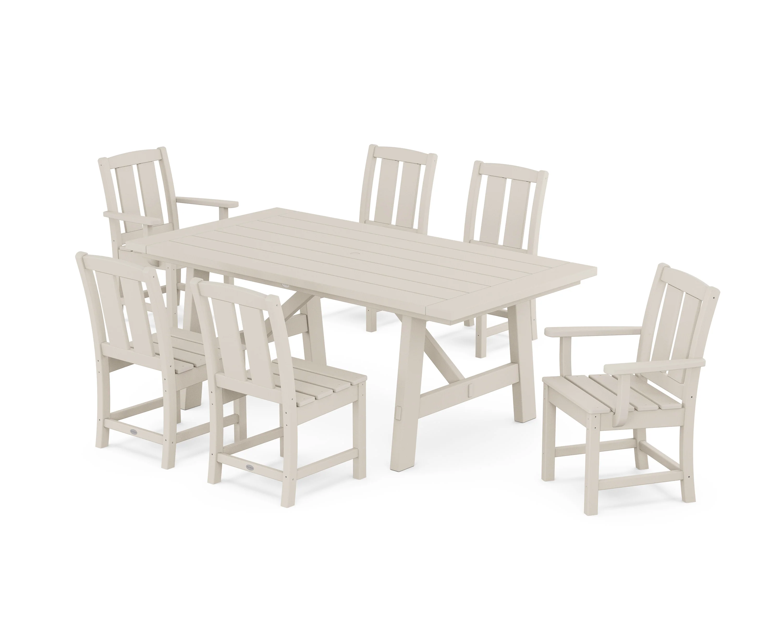 Mission 7-Piece Rustic Farmhouse Dining Set - Image 4