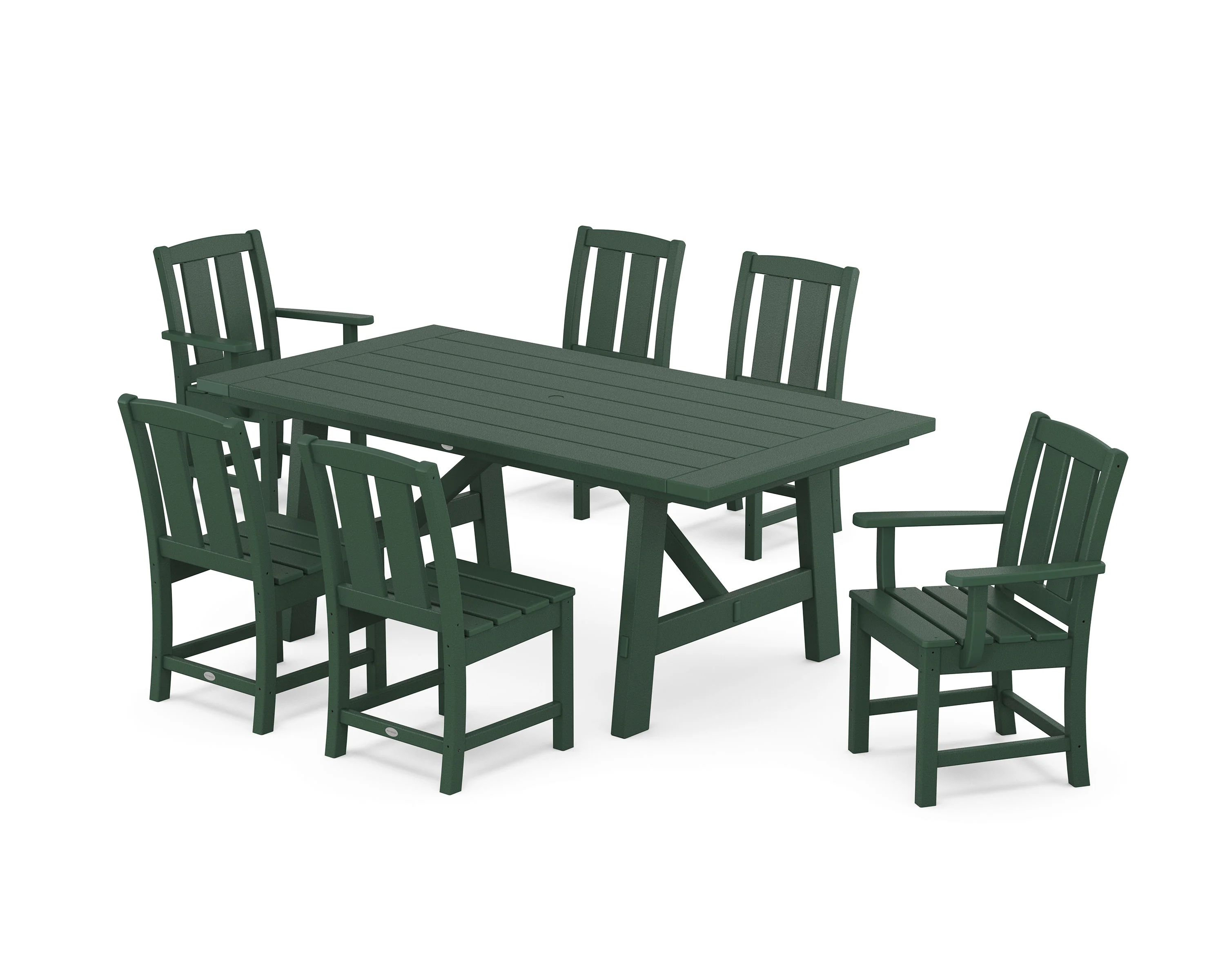 Mission 7-Piece Rustic Farmhouse Dining Set - Image 6