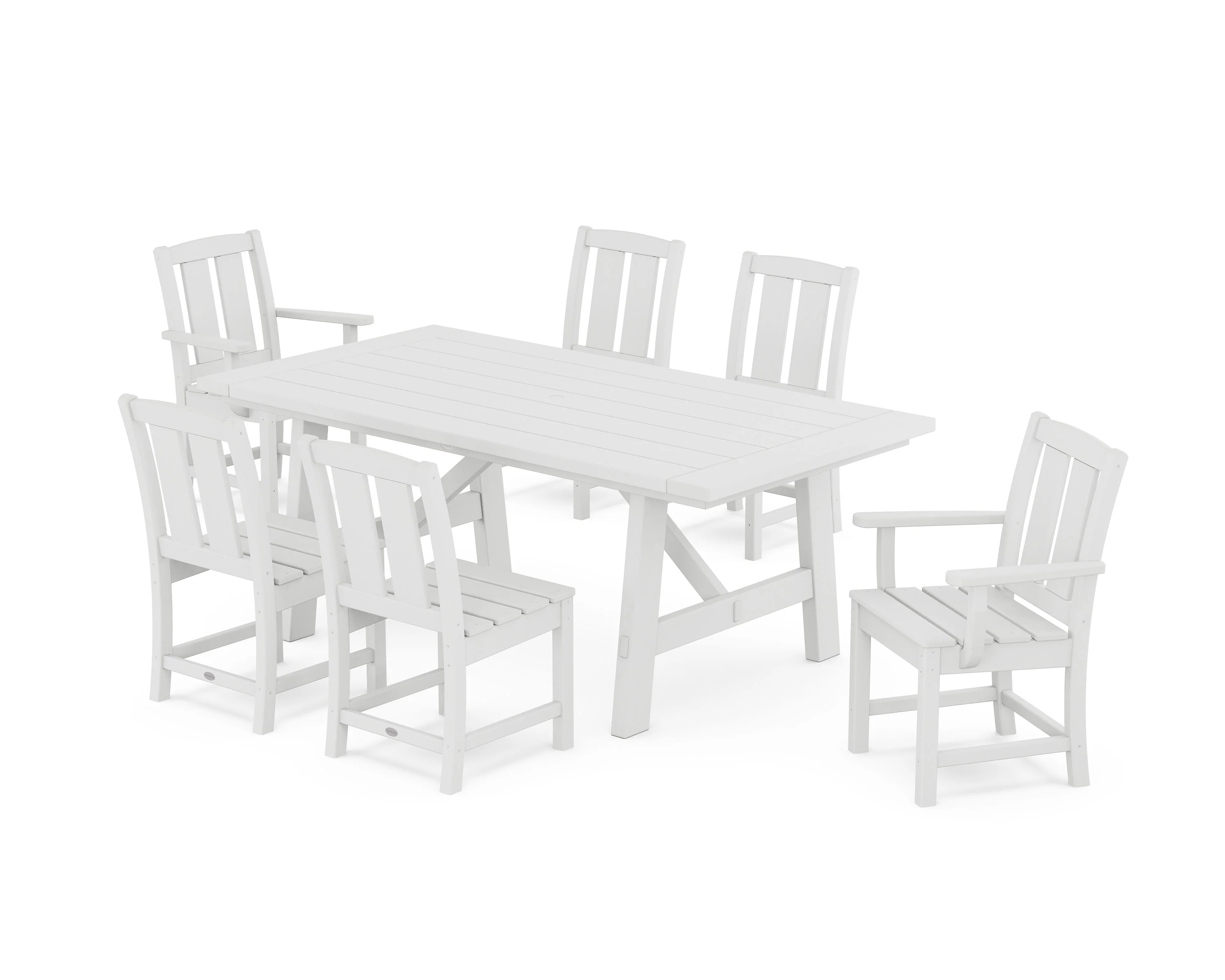 Mission 7-Piece Rustic Farmhouse Dining Set - Image 8