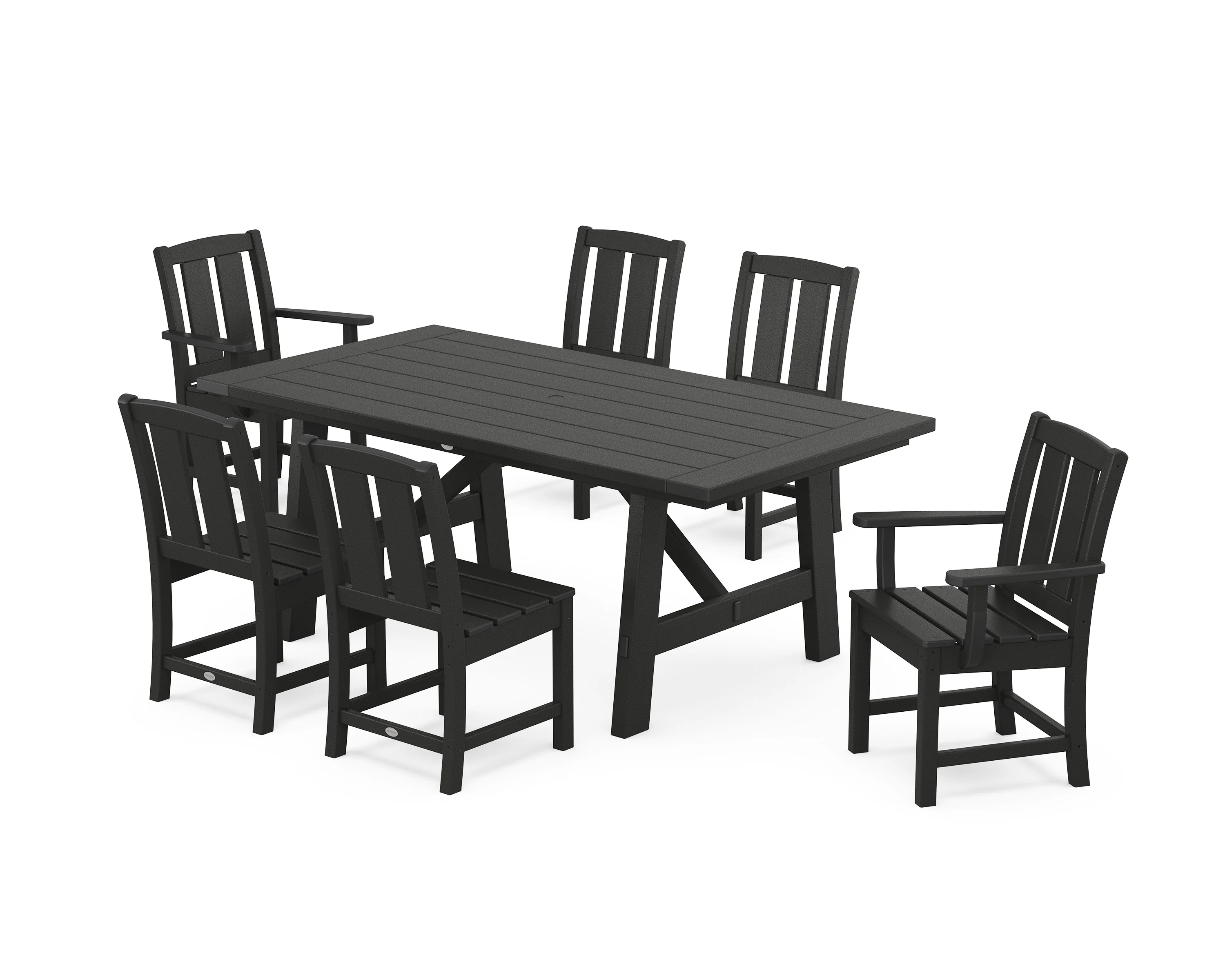 Mission 7-Piece Rustic Farmhouse Dining Set - Image 9