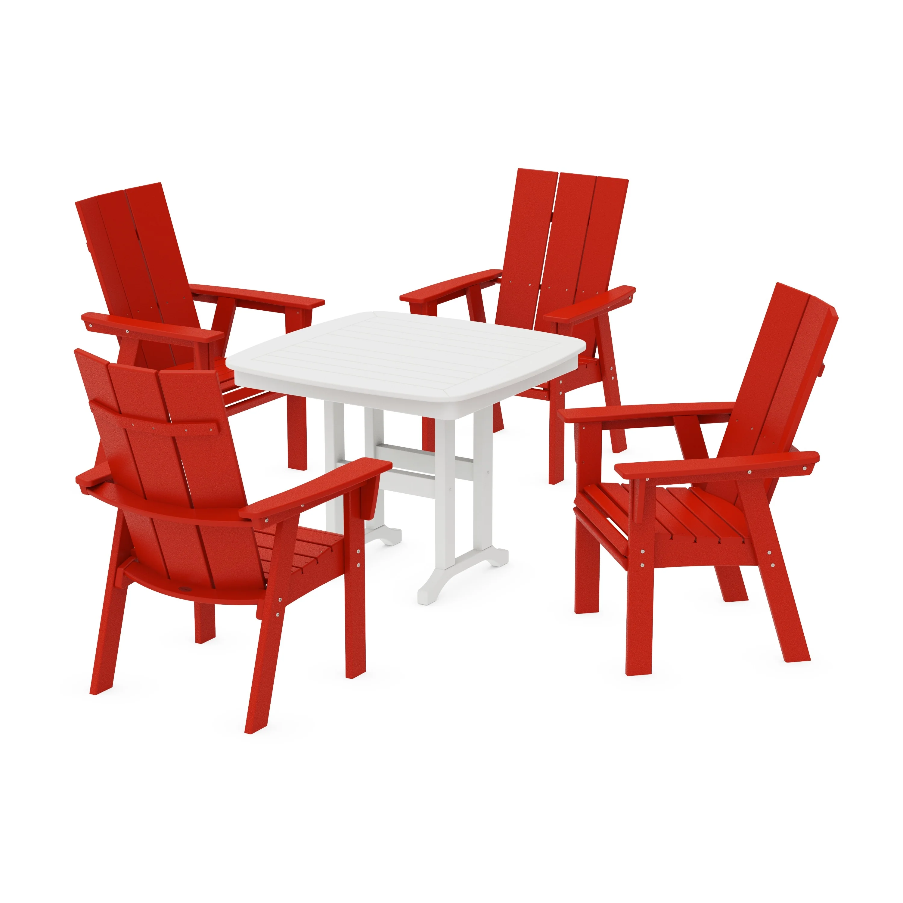 Modern Curveback Adirondack 5-Piece Dining Set - Image 13