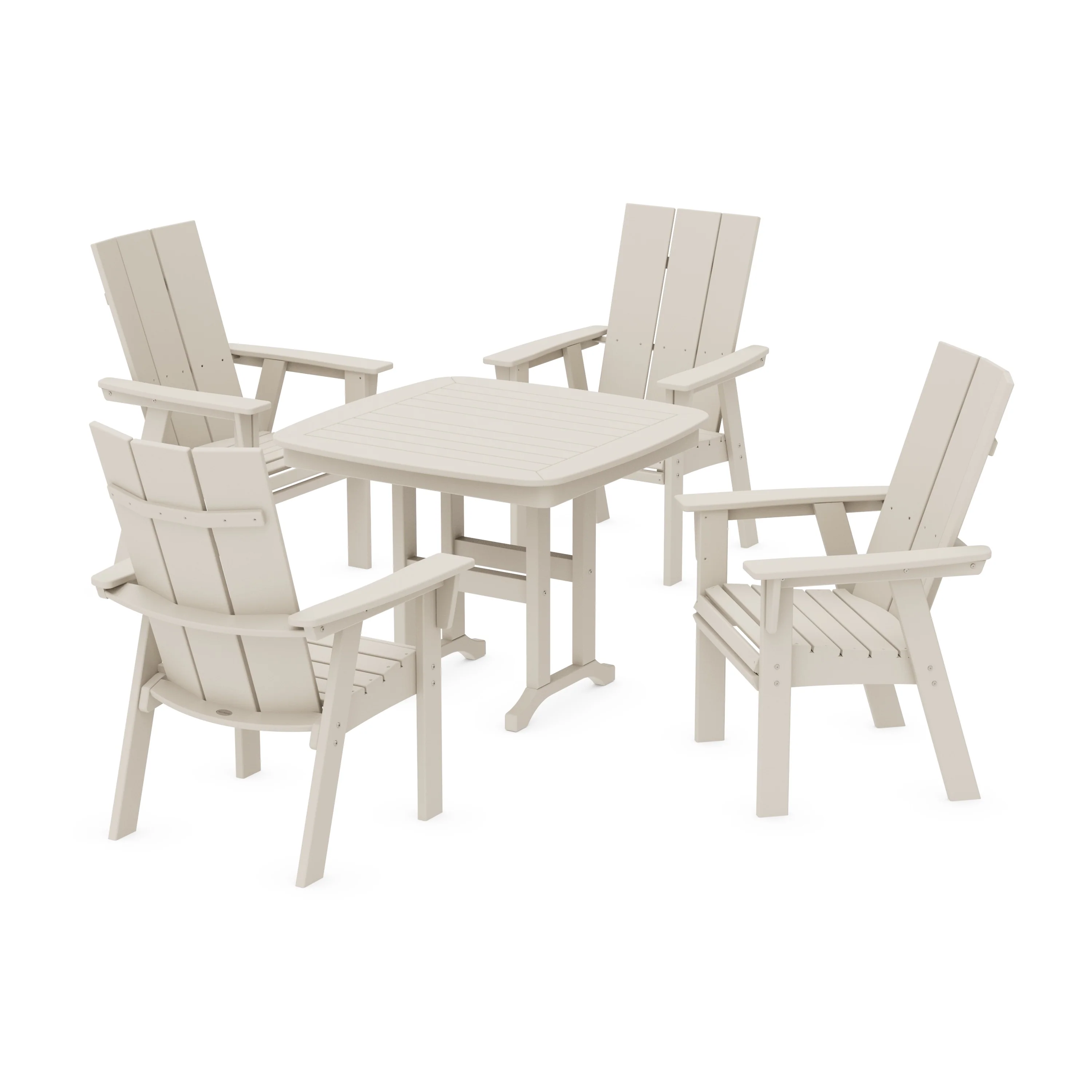 Modern Curveback Adirondack 5-Piece Dining Set - Image 14