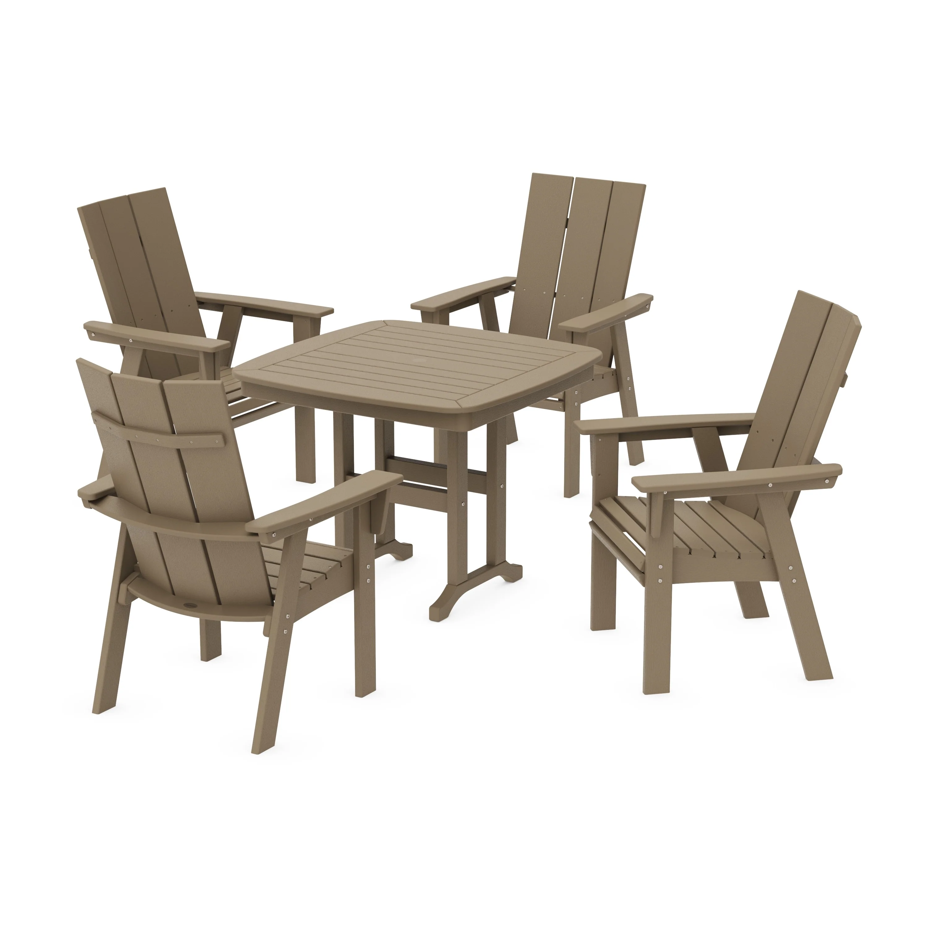 Modern Curveback Adirondack 5-Piece Dining Set - Image 19