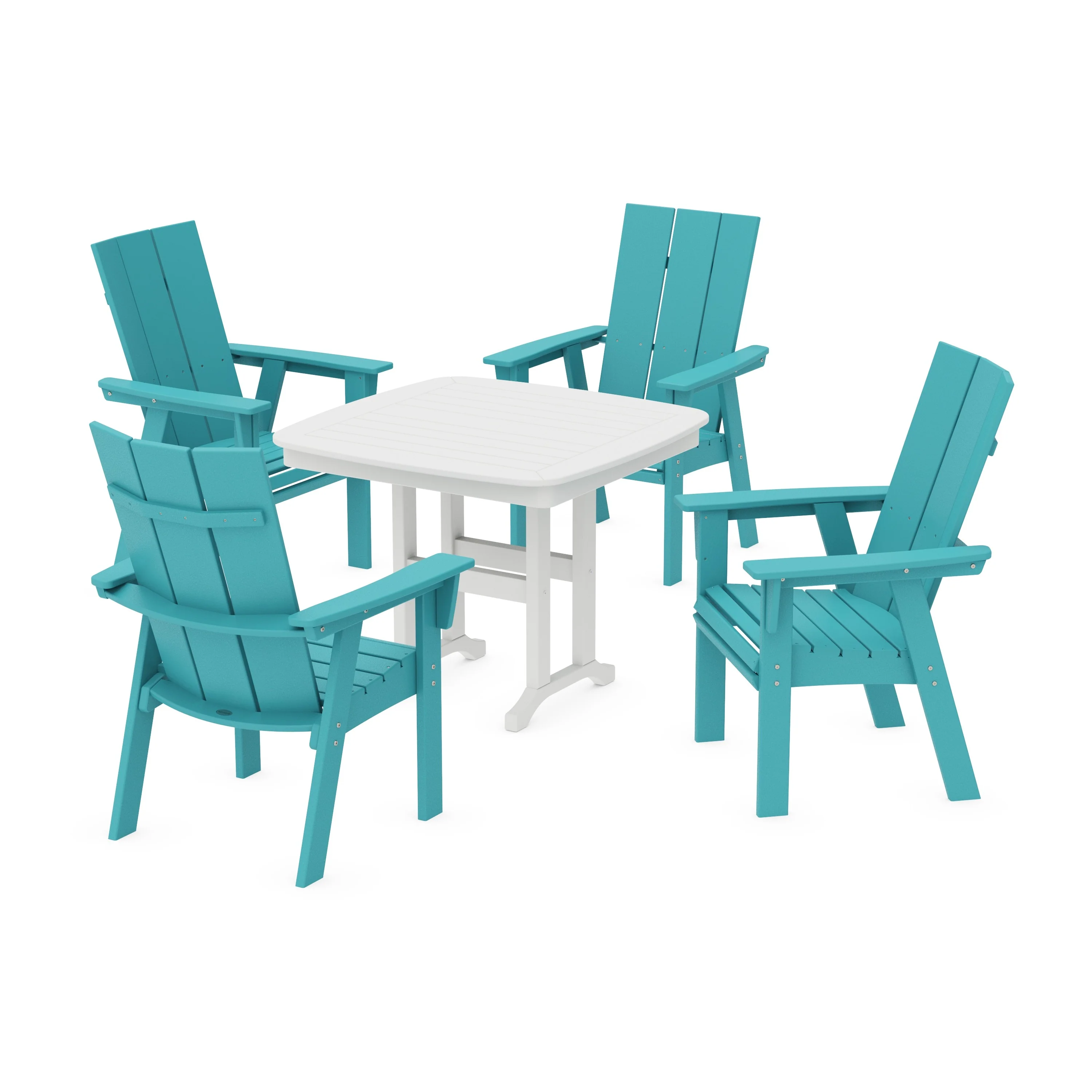 Modern Curveback Adirondack 5-Piece Dining Set - Image 4