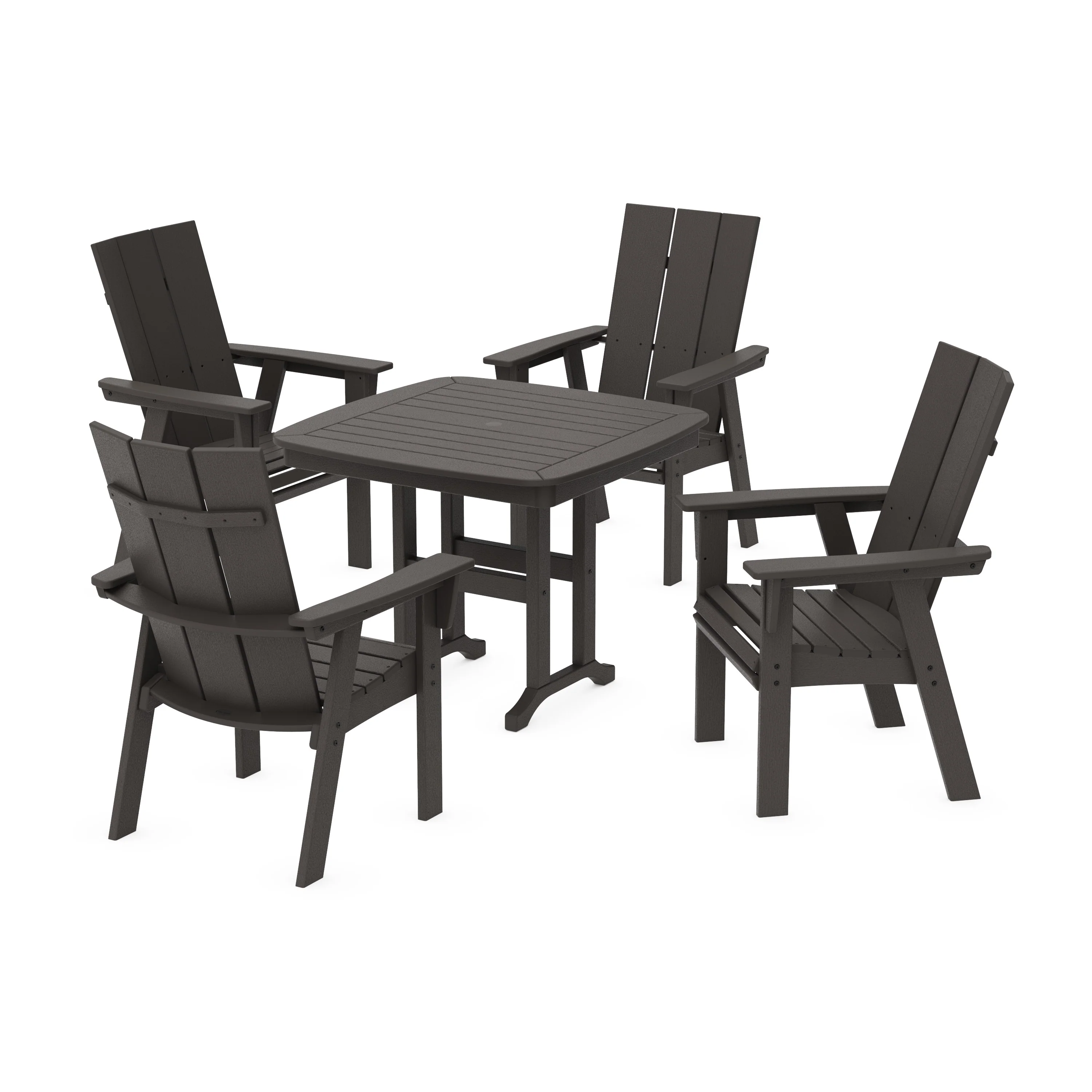 Modern Curveback Adirondack 5-Piece Dining Set - Image 8