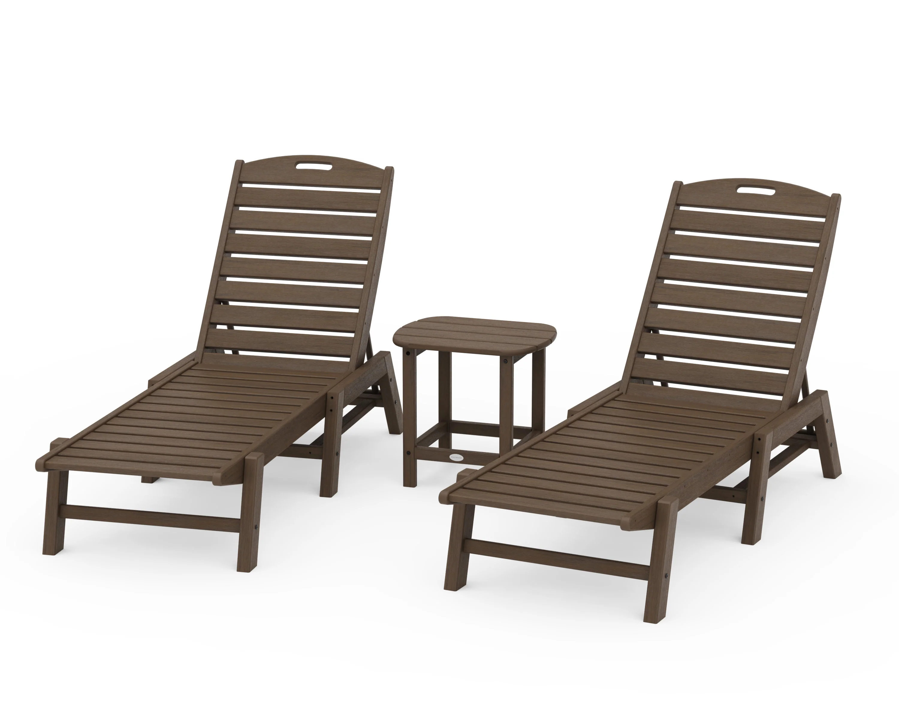 Nautical 3-Piece Chaise Lounge Set with South Beach 18" Side Table - Image 10