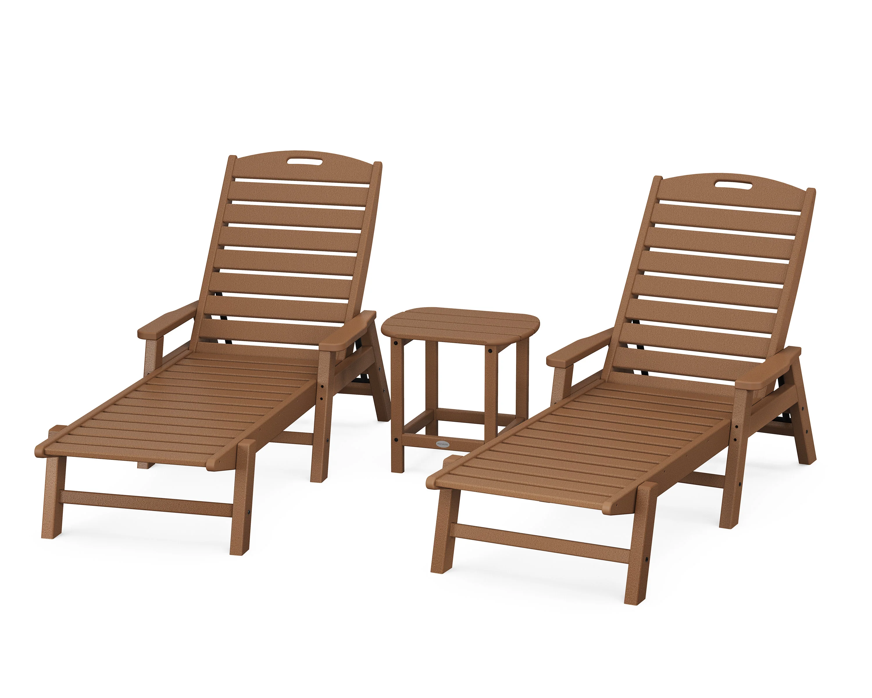 Nautical 3-Piece Chaise Lounge with Arms Set with South Beach 18" Side Table - Image 3